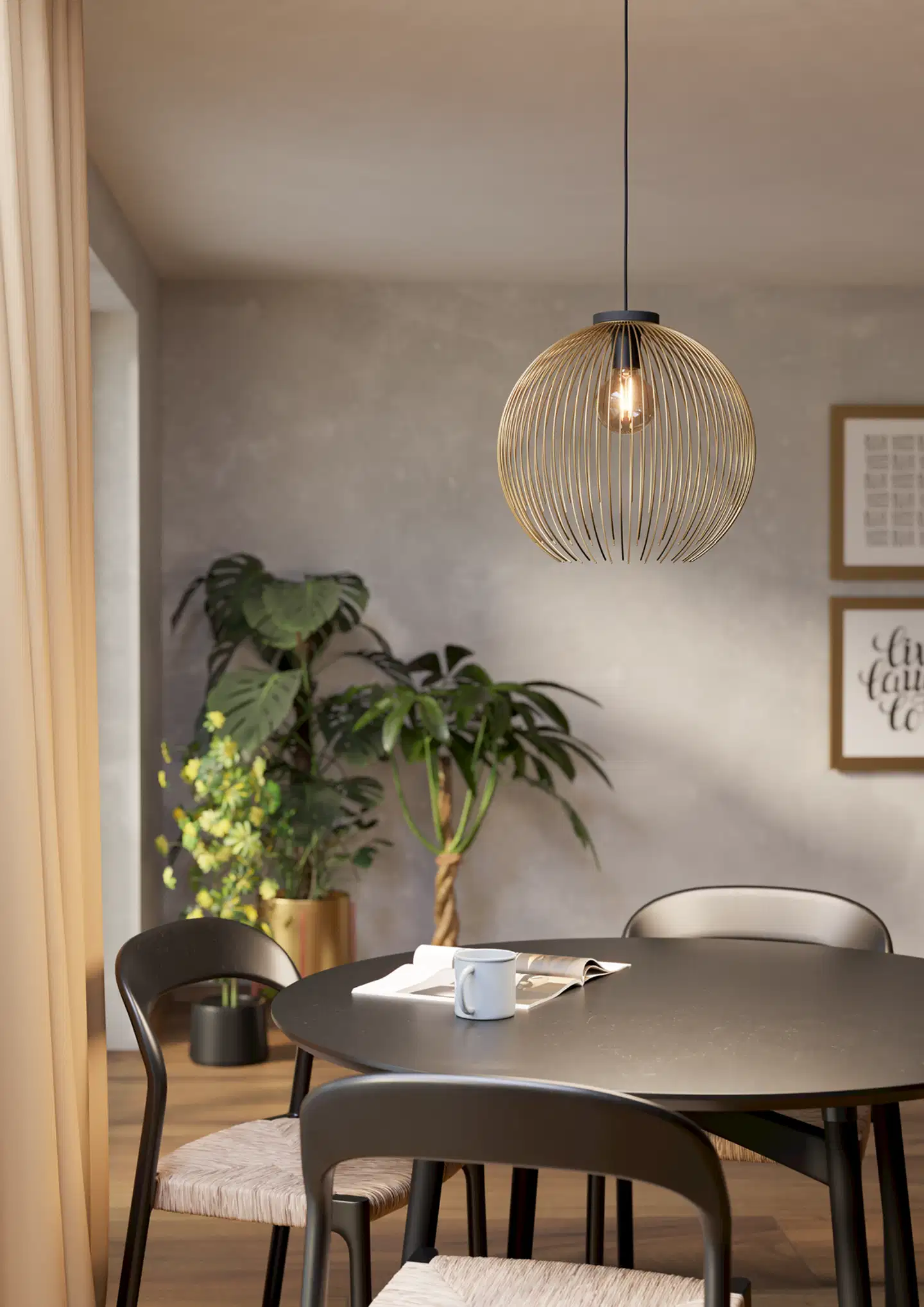 EGLO riippuvalaisin Venezuela E27 musta/kulta - 5