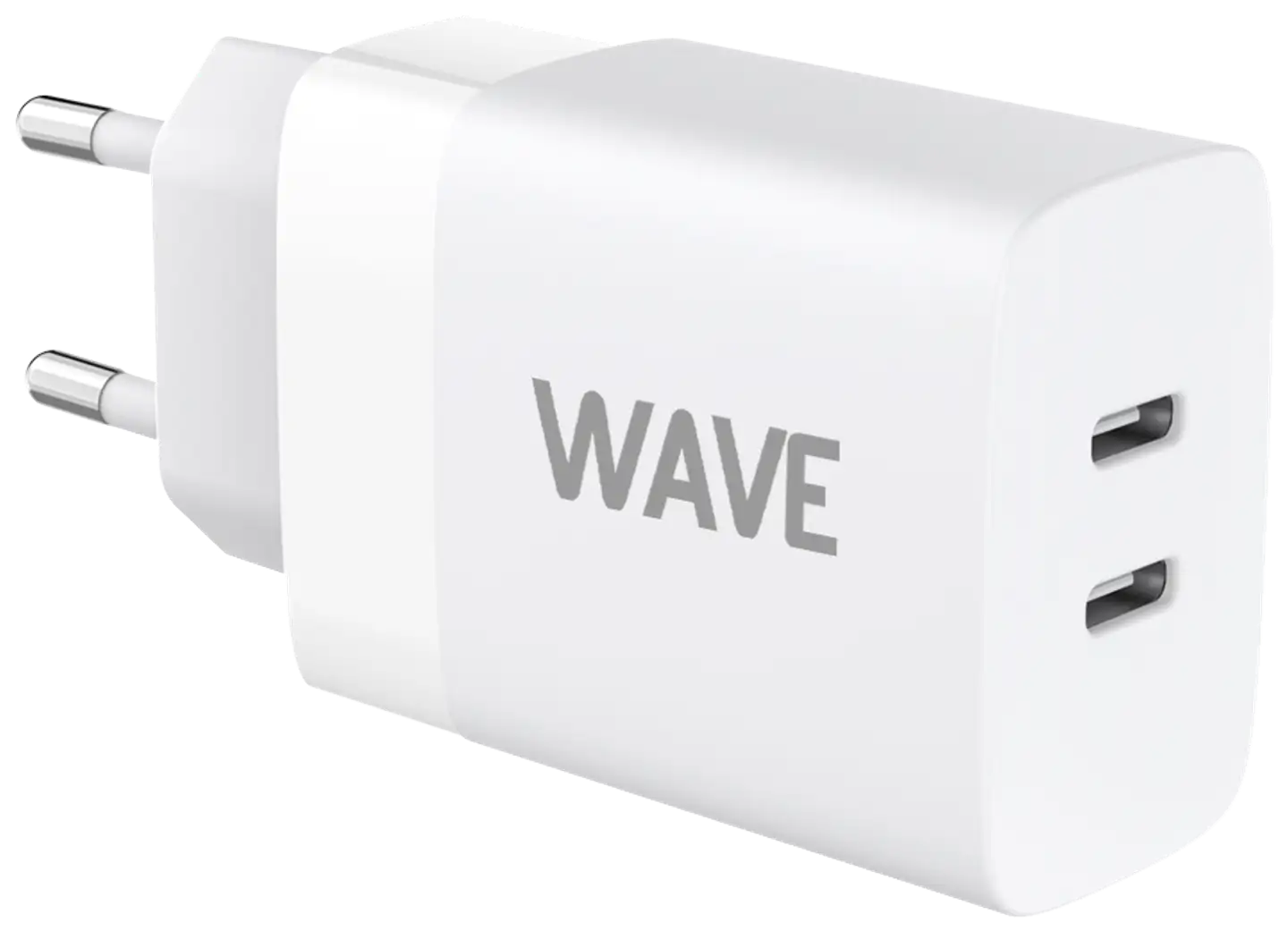 Wave 35W Pikalataava GaN -verkkolaturi, 2 x USB Type-C + USB Type-C -> USB Type-C -kaapeli, Valkoinen - 2