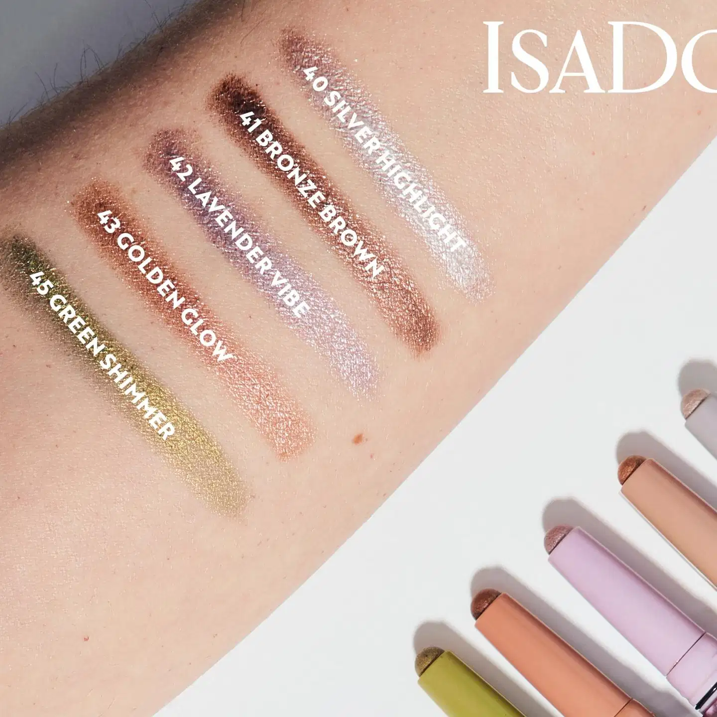 Isadora The Shimmer Eyeshadow Stick Longwear & Water-Resistant luomiväripuikko 43 Golden Glow 1,2 g - 41 Bronze Brown - 6