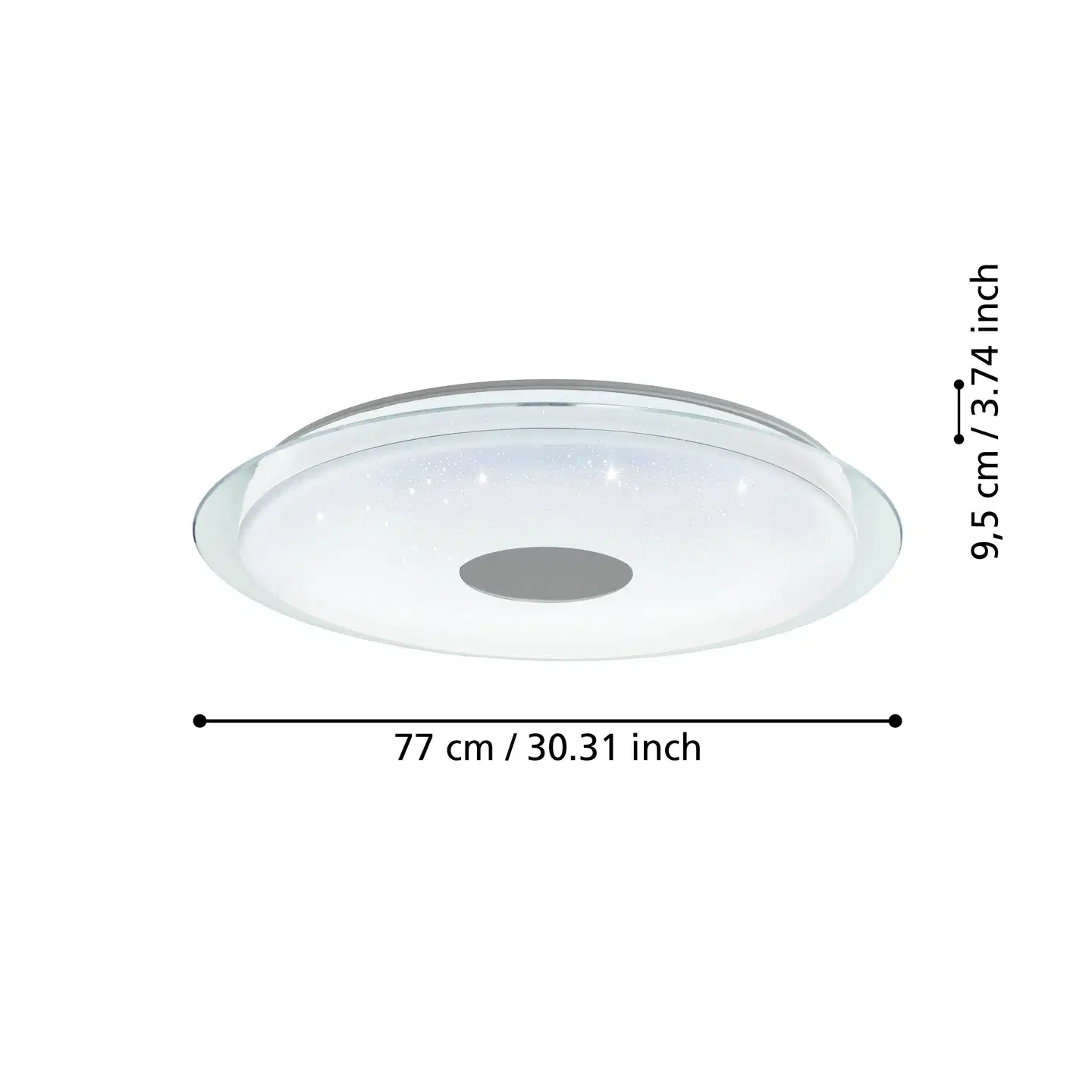 EGLO Plafondi connect.z Lanciano-Z led 56cm 38,1W kristalliefekti - 5