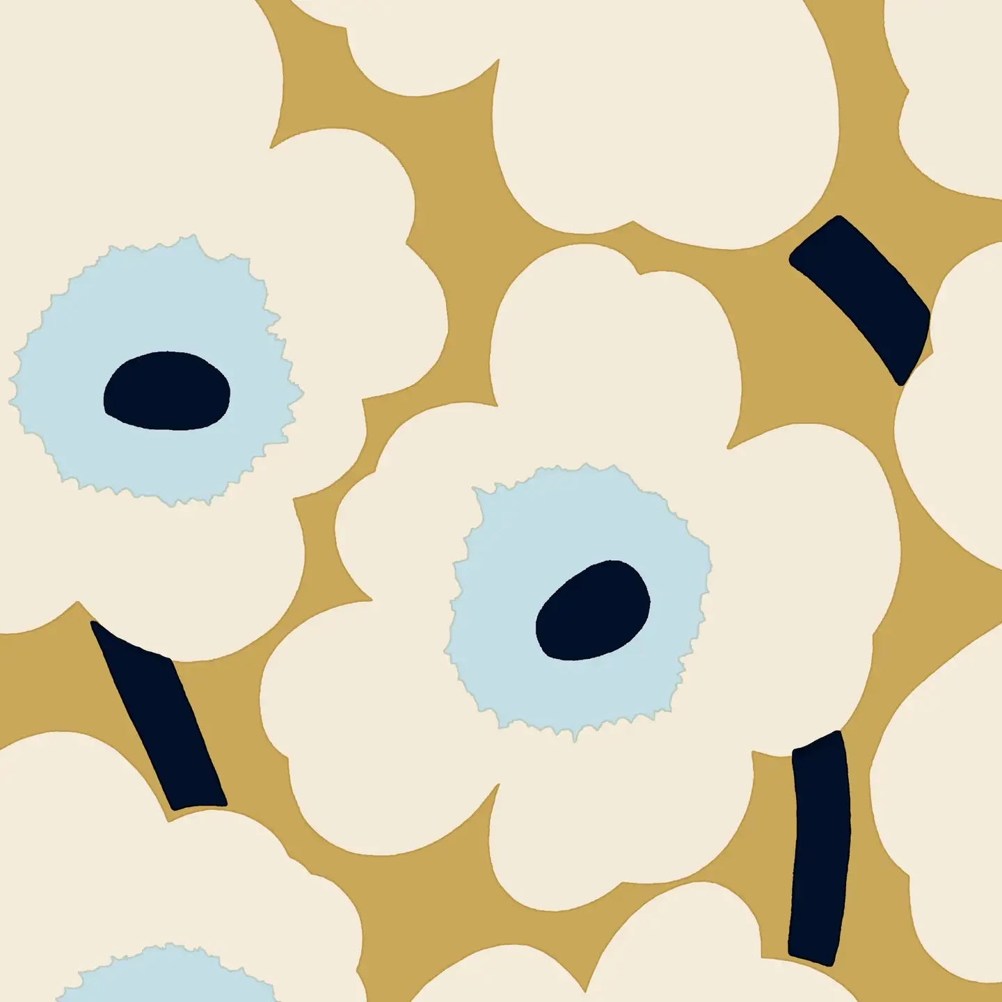 Marimekko Unikko beige sininen lautasliina 20kpl/33cm