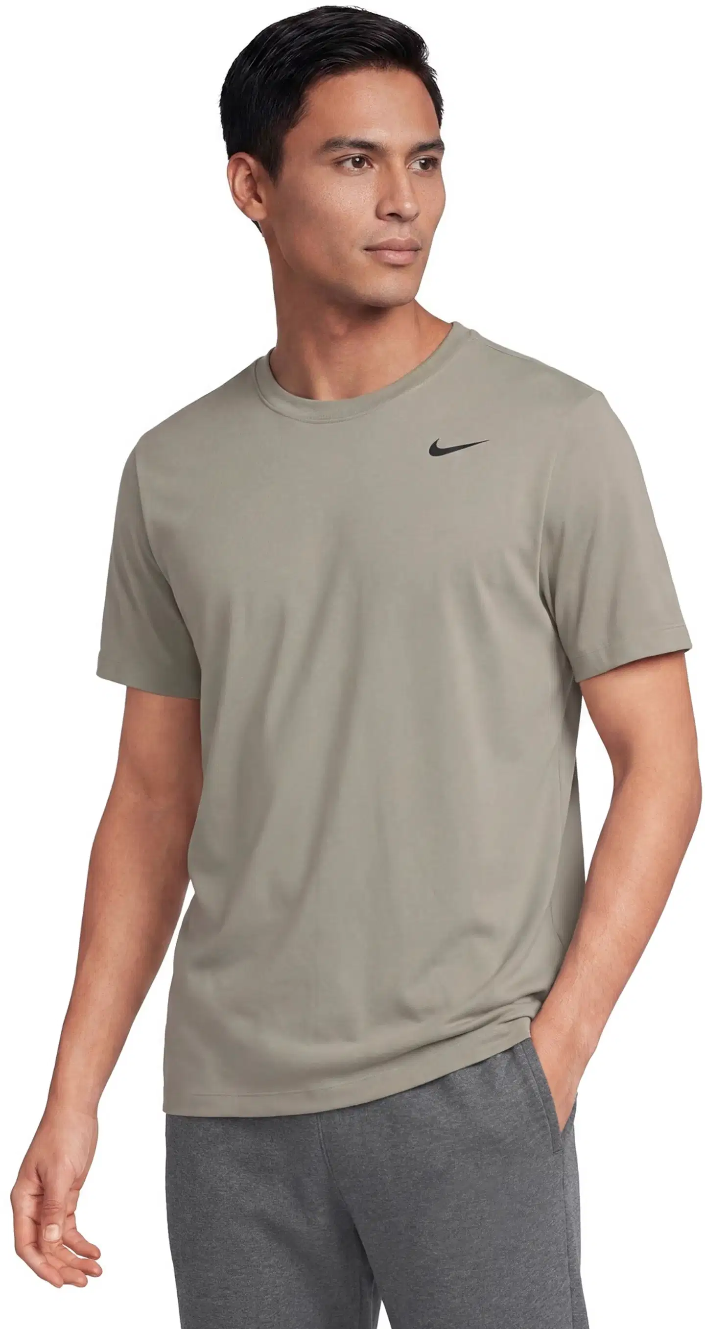 Nike miesten lyhythihainen treenipaita DF Crew AR6029 - OLIVE - 1