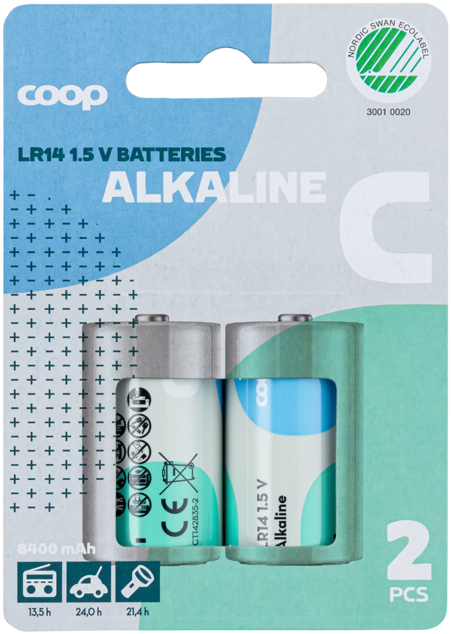 Coop alkaliparisto C/LR14/1,5V 2 kpl