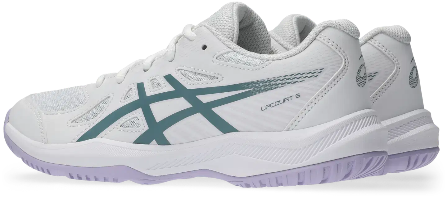 Asics Upcourt 6 GS lasten sisäpelikenkä - WHITE/FOGGY TEAL - 4