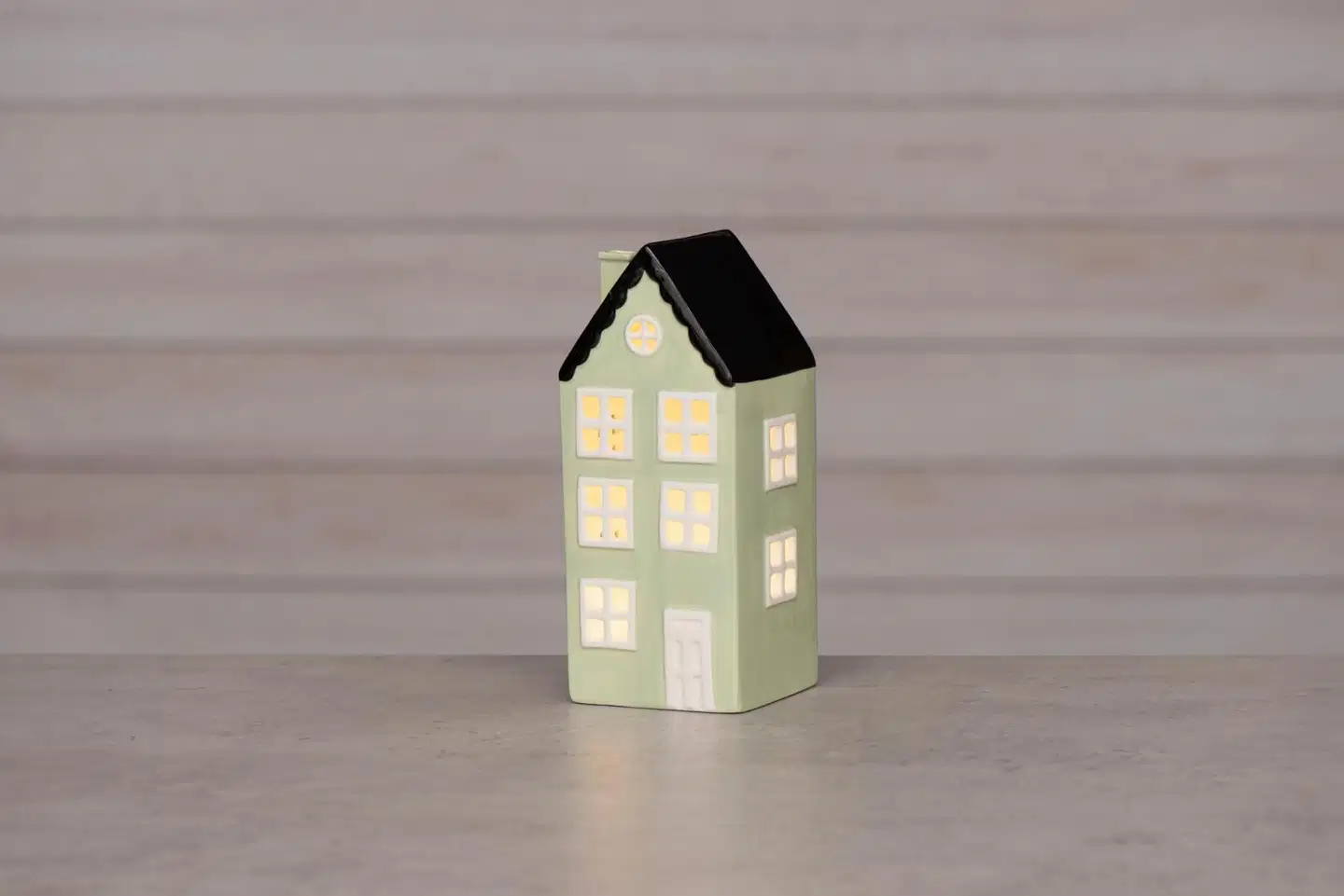 Finnlumor Talolyhty LED-valoilla 21 cm Århus vaalean  vihreä/musta - 4