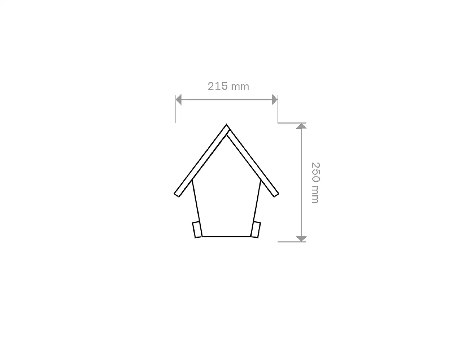 Lintulauta, vaalean harmaa, 21x21xx25 cm - 2