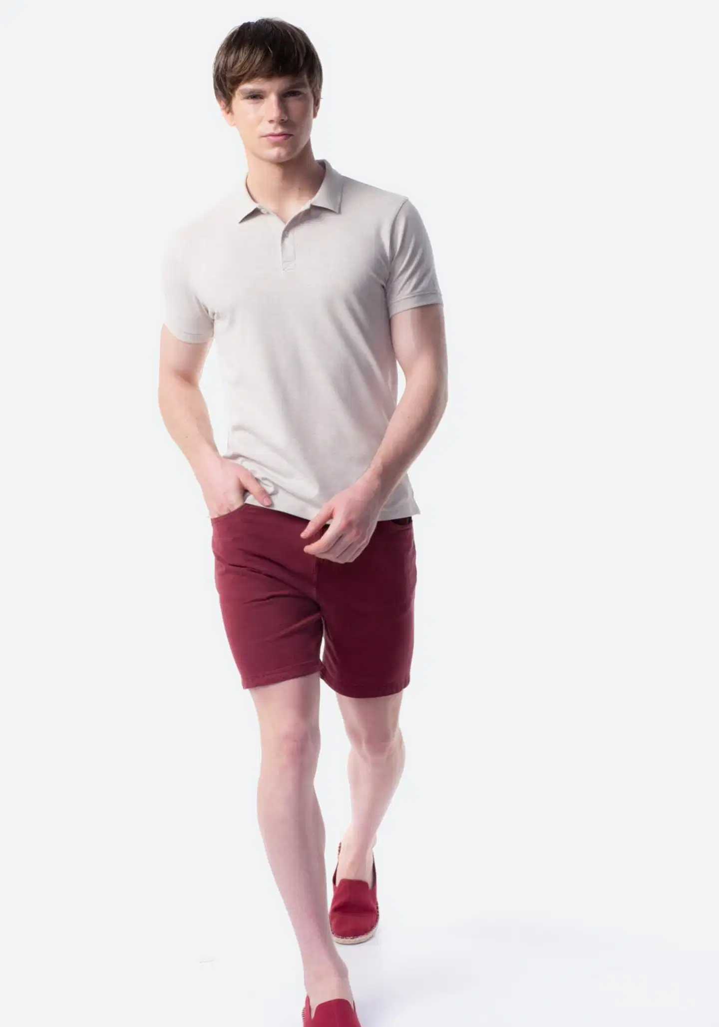 TEX miesten pikeepaita Slim I275233 - BEIGE - 4