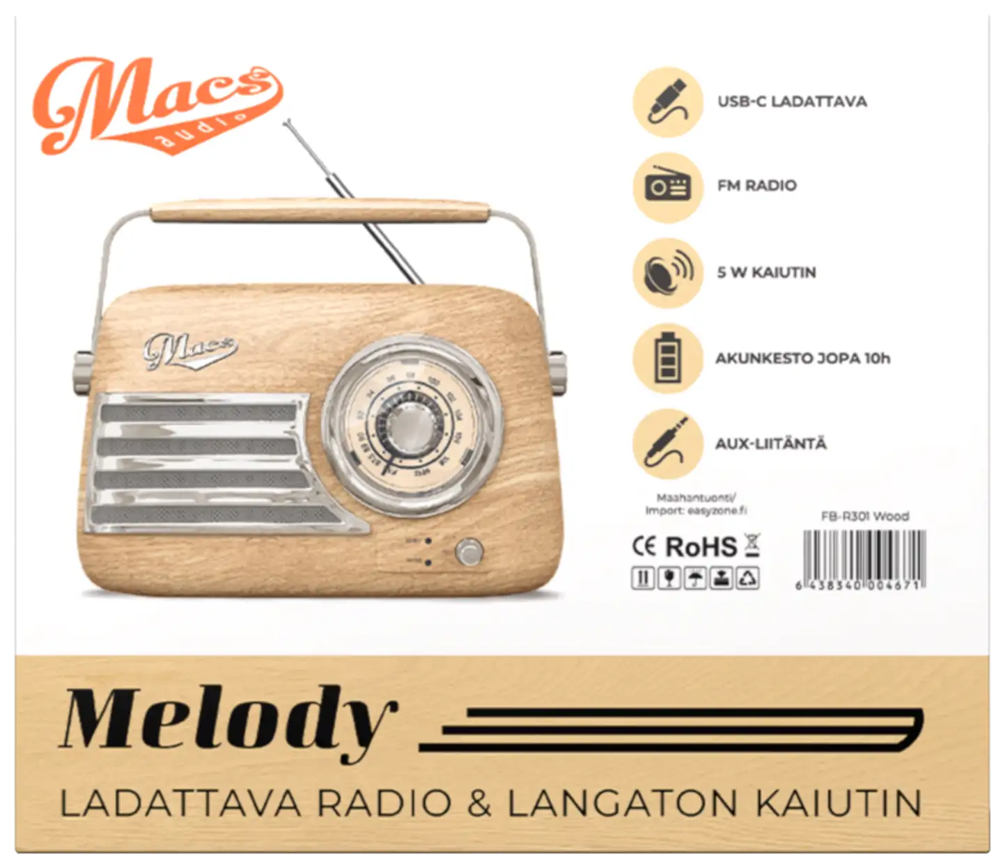 Macs radio Bluetooth kaiuttimella Melody puu - 4