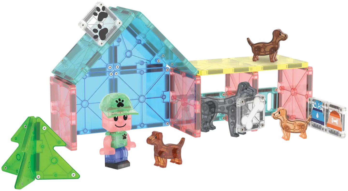 Magna-Tiles koirahoitola magneettinen rakennussarja 27 osaa - 1