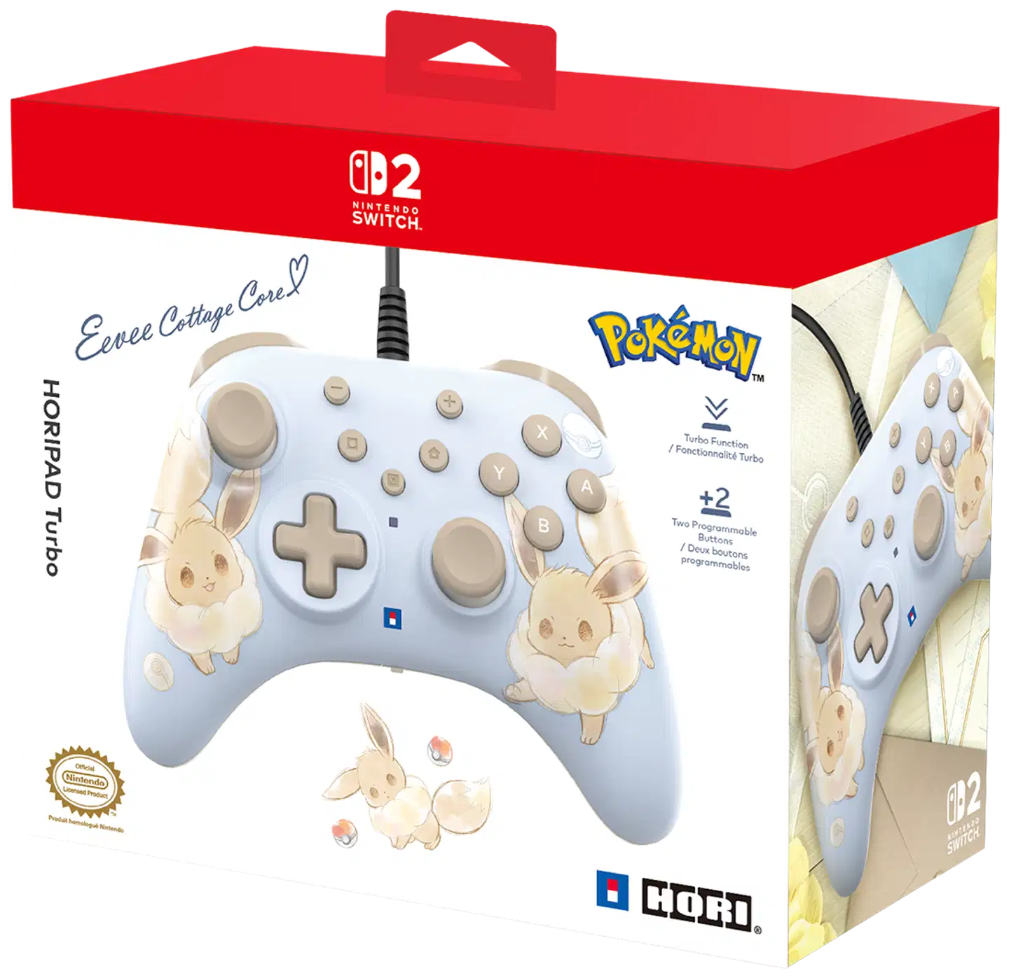 Horipad Turbo Switch 2 ohjain, Eevee Cottage Core - 3