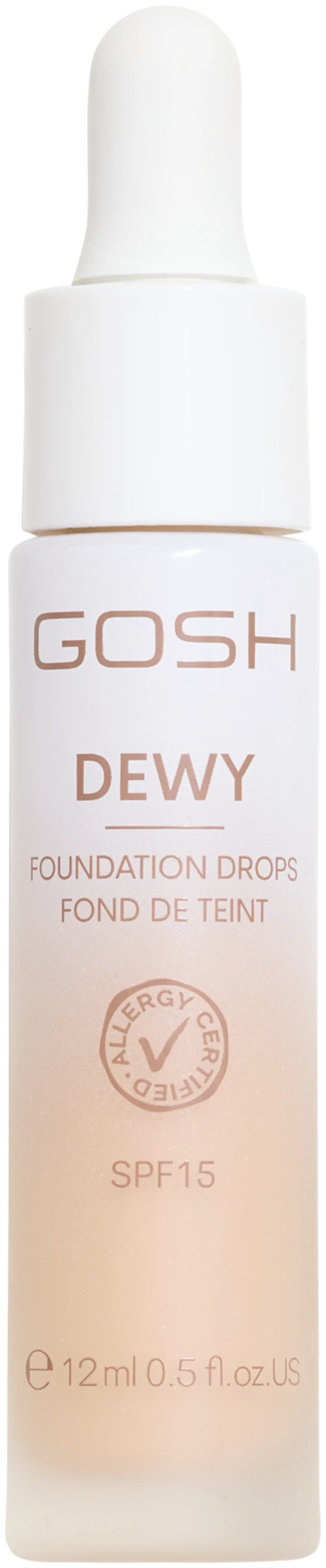 Gosh Dewy Foundation Drops 006 Medium meikkivoide 12ml - Fair - 1