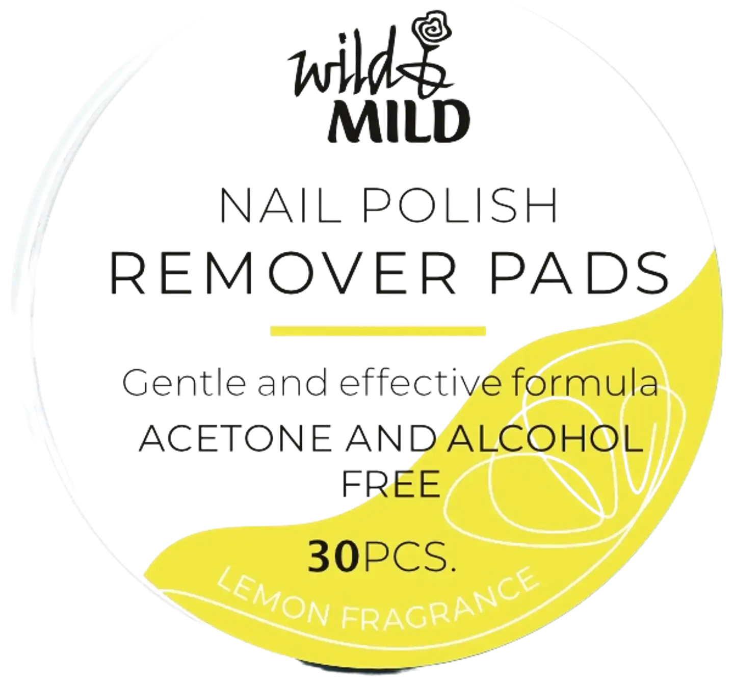 Wild&Mild Nail Polish Remover Pads Lemon 30 pcs