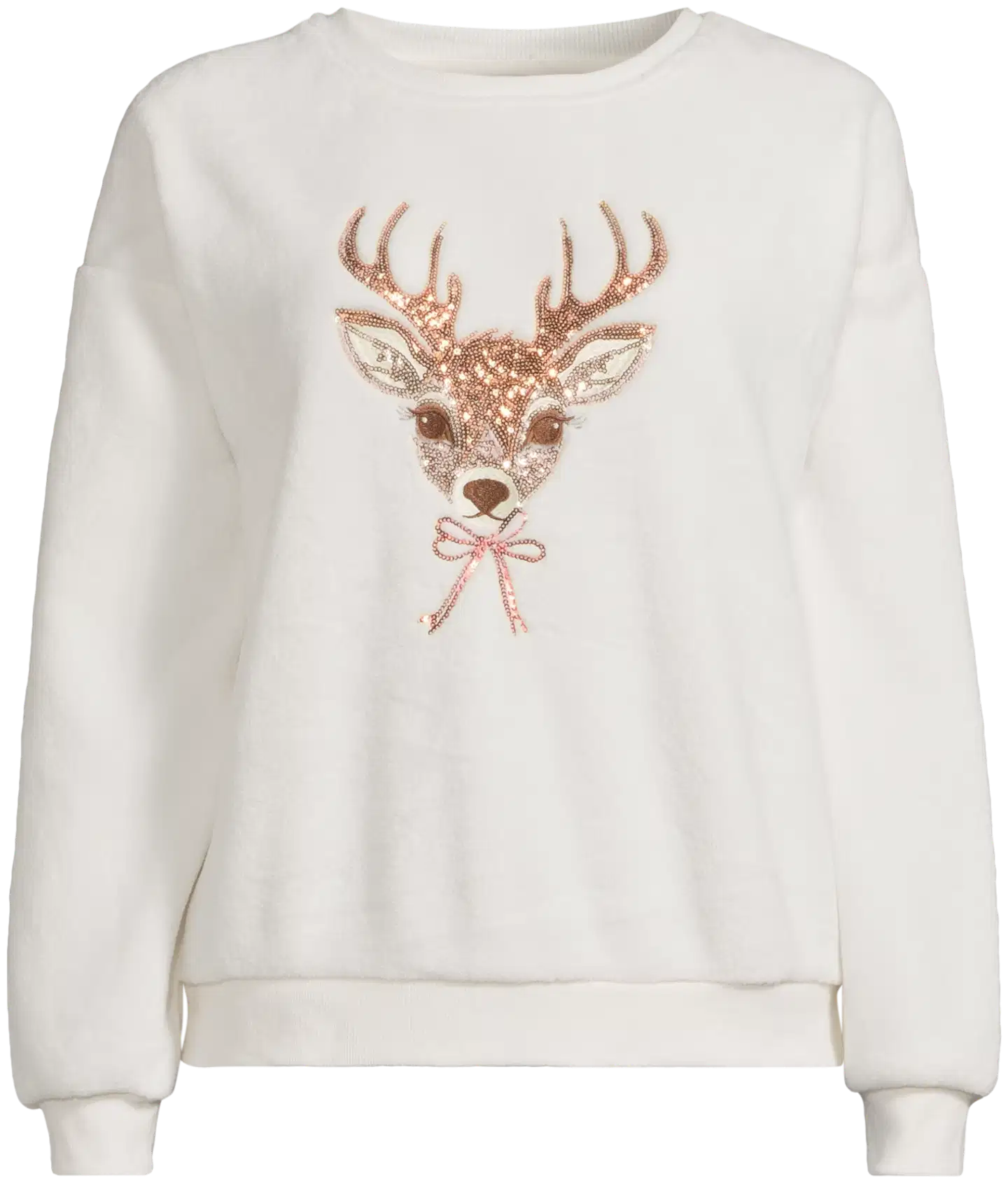 House naisten pörröfleece glitter Peura 213HX42263 - White - 2