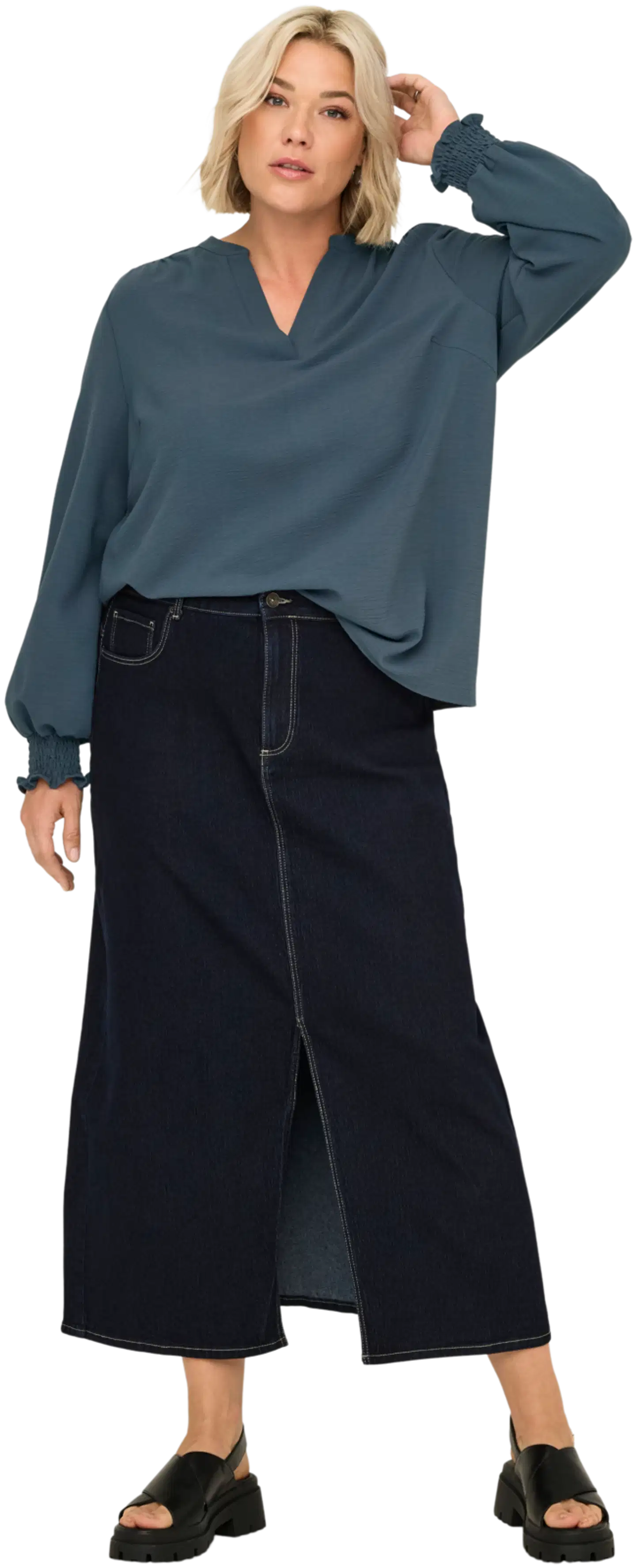 ONLY CARMAKOMA naisten paita Carmetta - Ombre Blue - 4