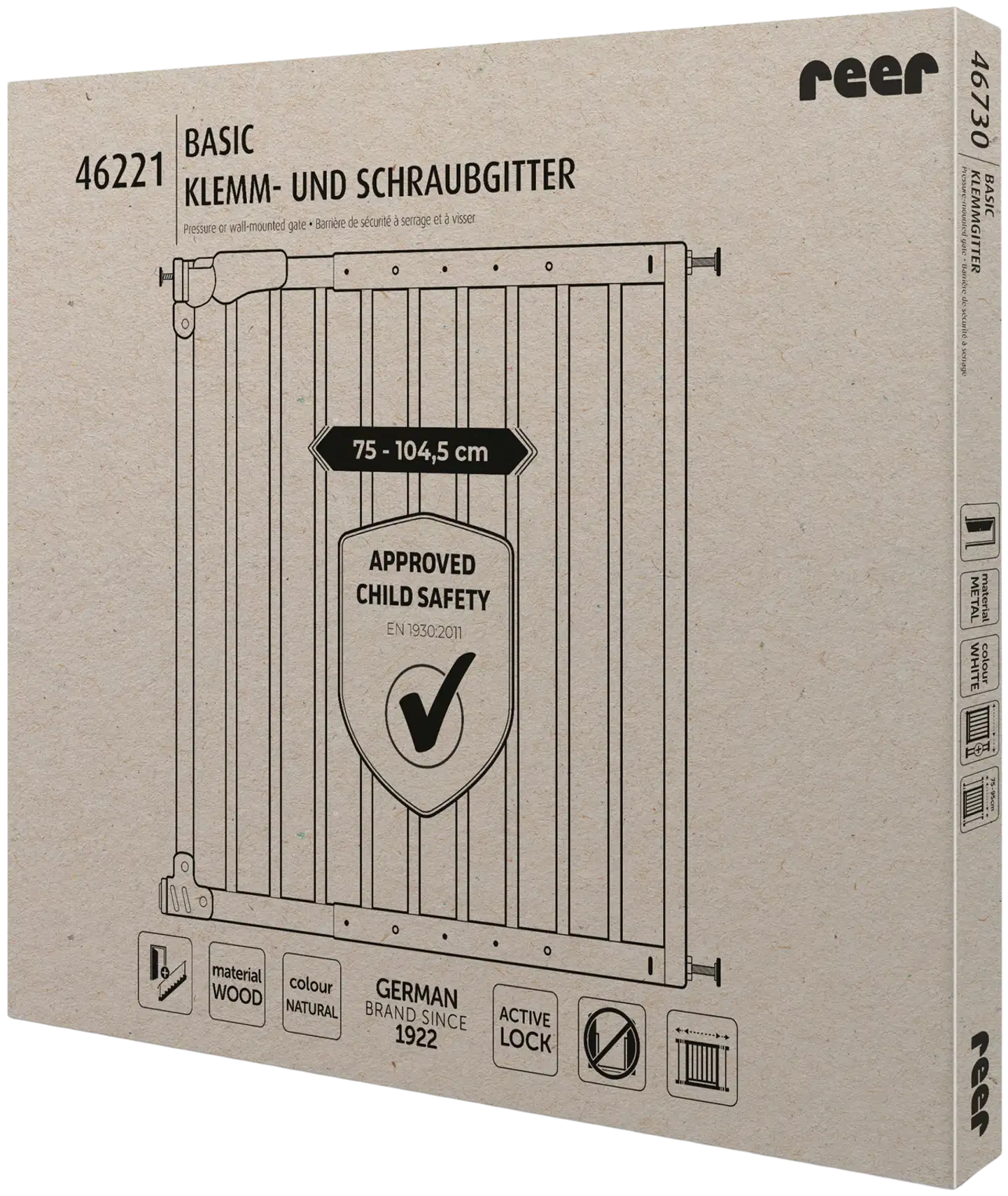 Reer turvaportti esteetön, puinen 75–104,5cm - 3