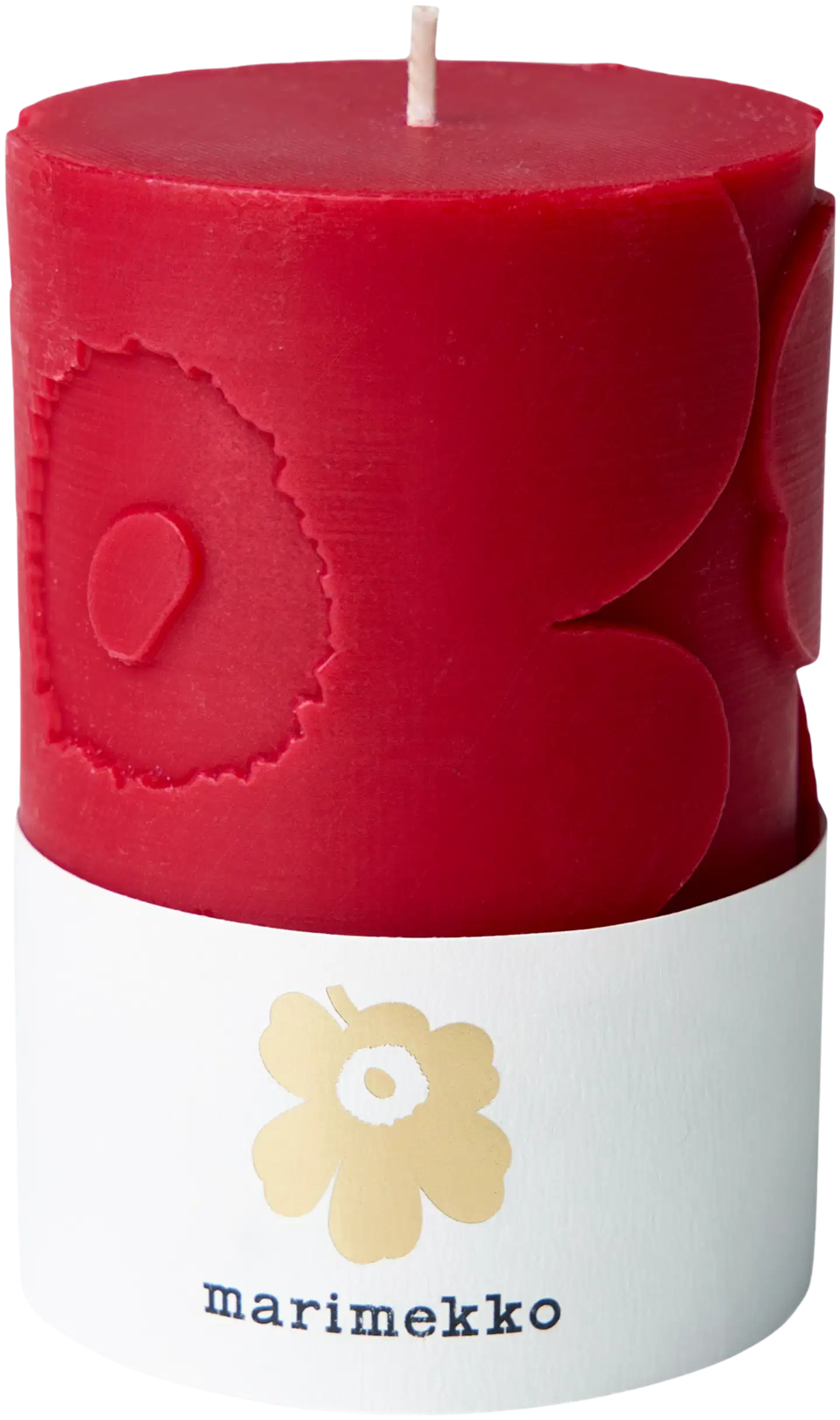 Marimekko Unikko tummanpunainen pöytäkynttilä 1kpl/6,5x10cm - 1