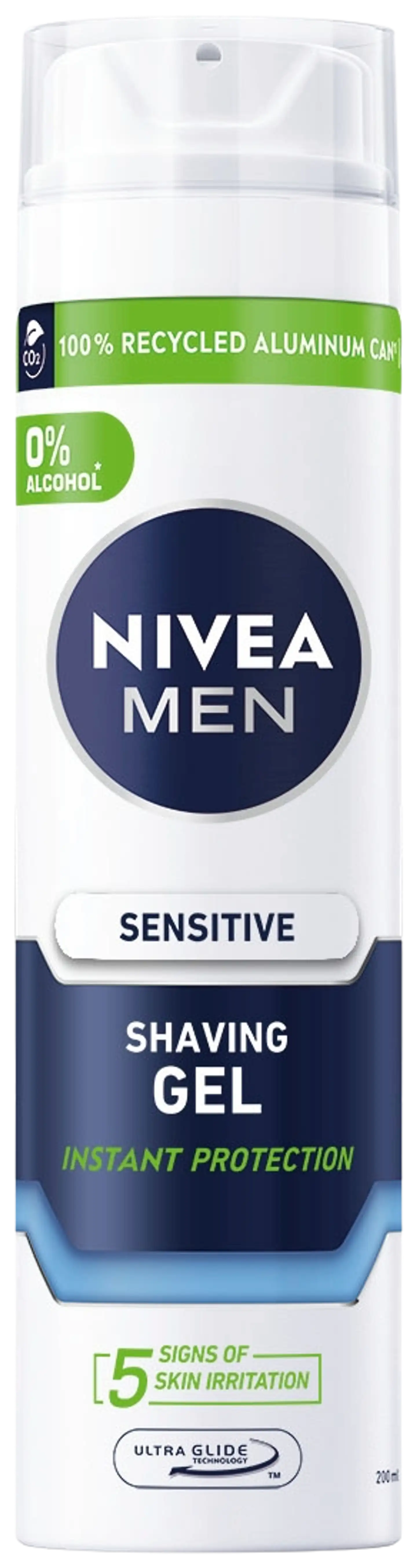 NIVEA MEN 200ml Sensitive Shaving Gel -parranajogeeli