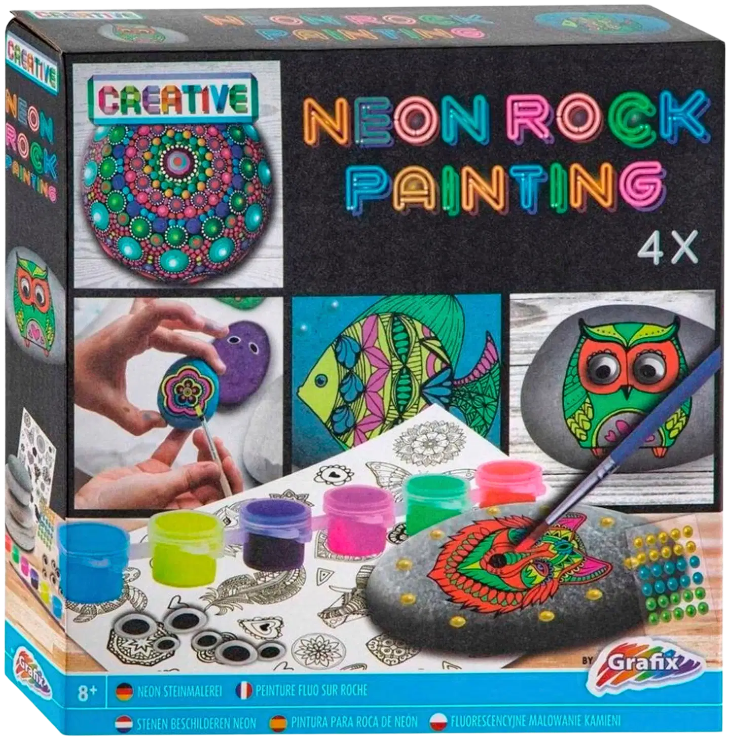 Maalaa kivet neonväreillä