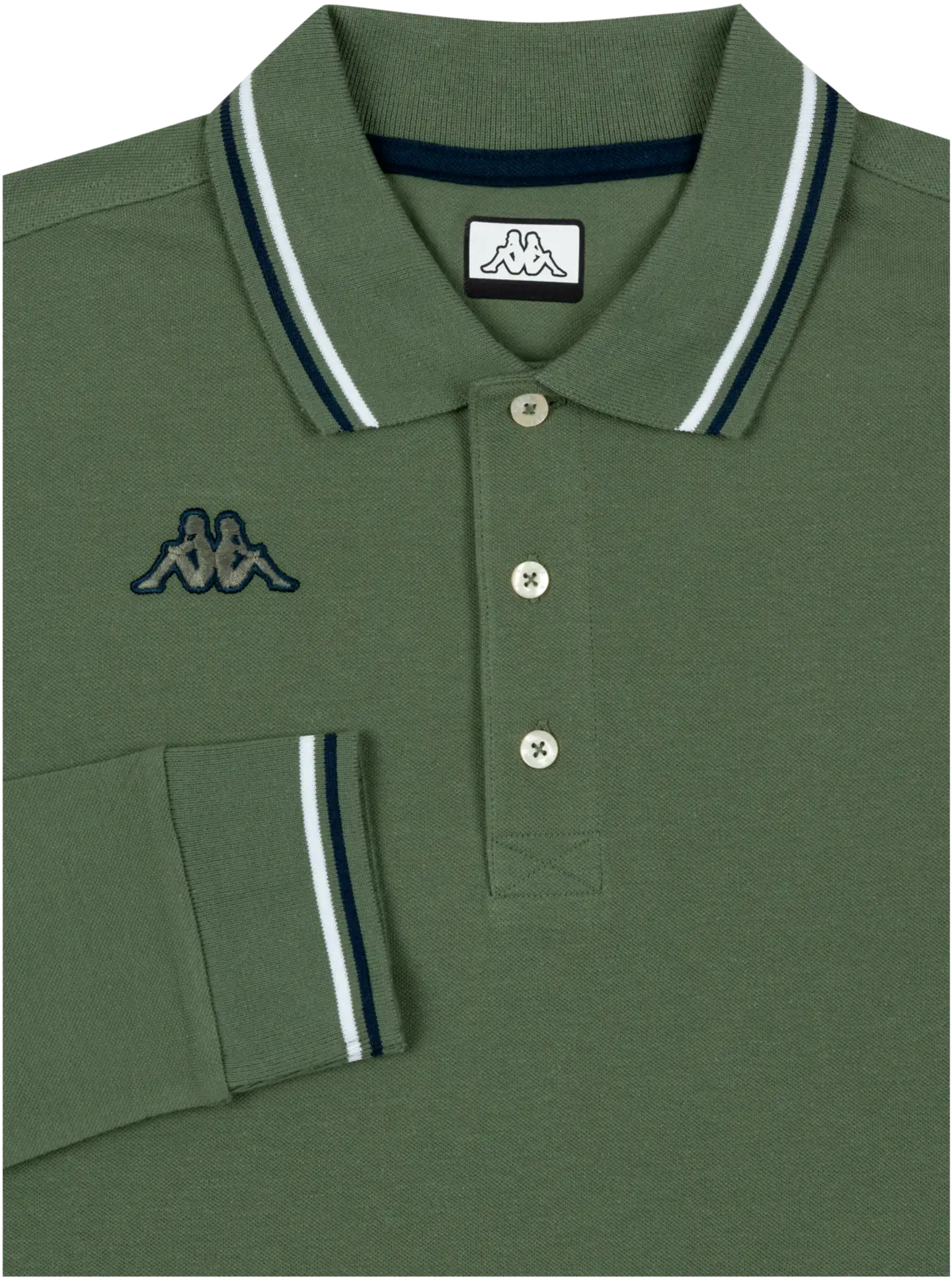 Kappa miesten pitkähihainen pikeepaita Logo Maltax - Green olivine-blue - 2