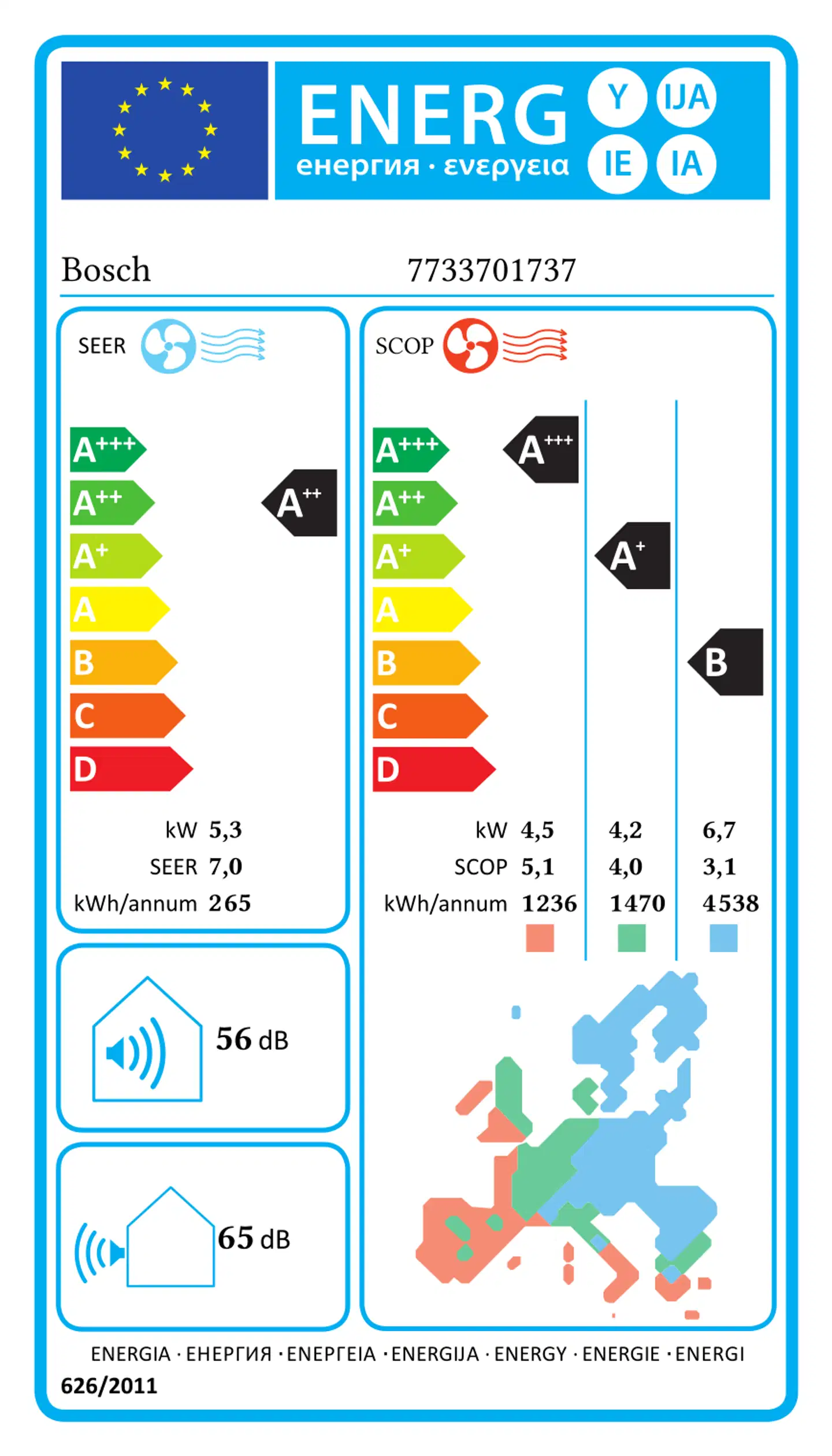Bosch viilentävä ilmalämpöpumppu 3000I W 35E 5.3 Kw + asennus - 6