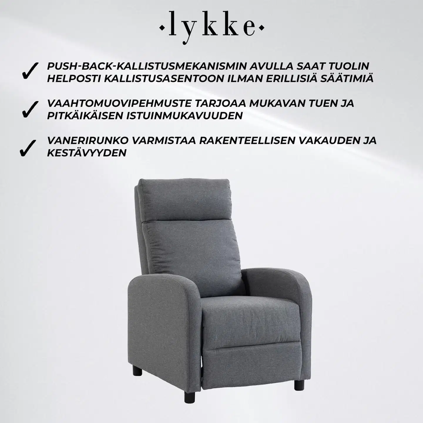 Lykke mekanismituoli standard, tummanharmaa - 3