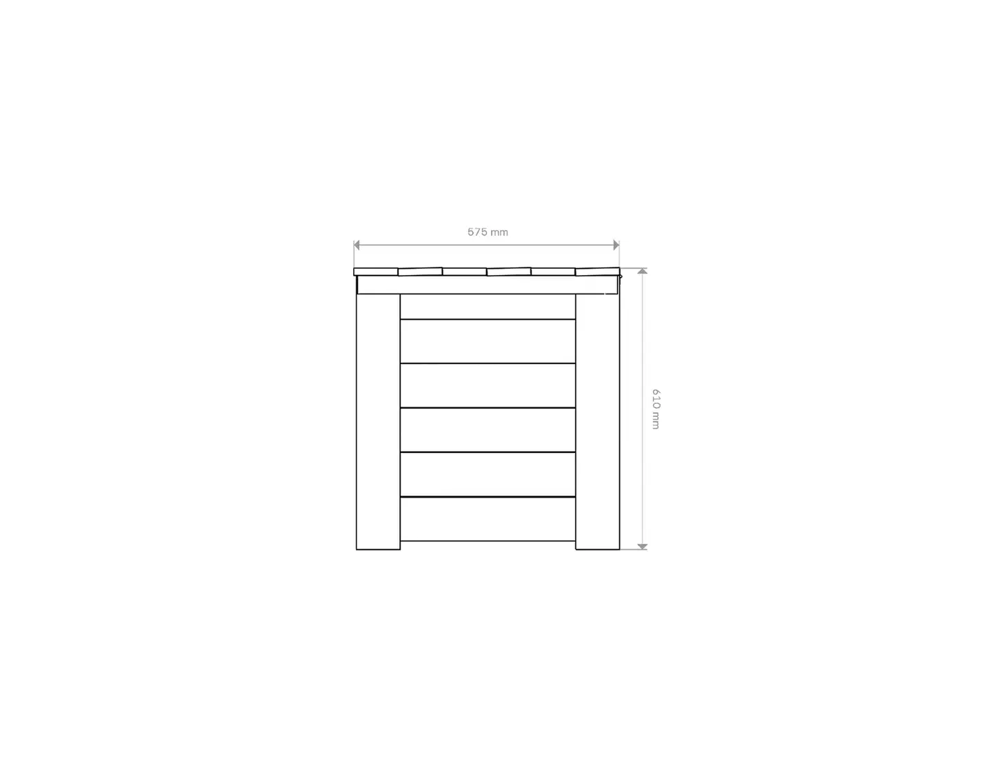 Piha-arkku, grafiitin harmaa, 57x61x130cm - 2