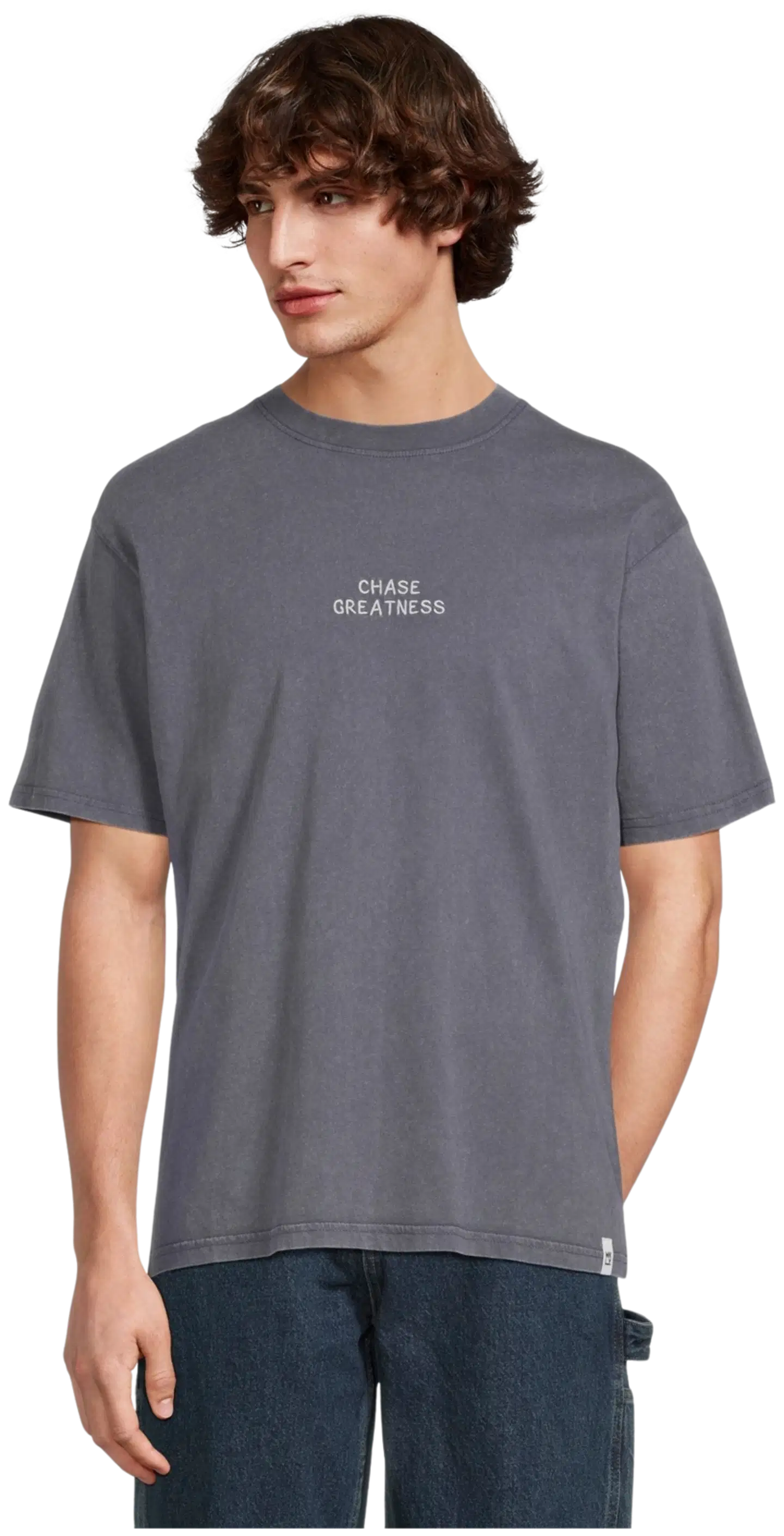 WKLY. miesten t-paita acid wash 195W482501 - d.grey washed - 1