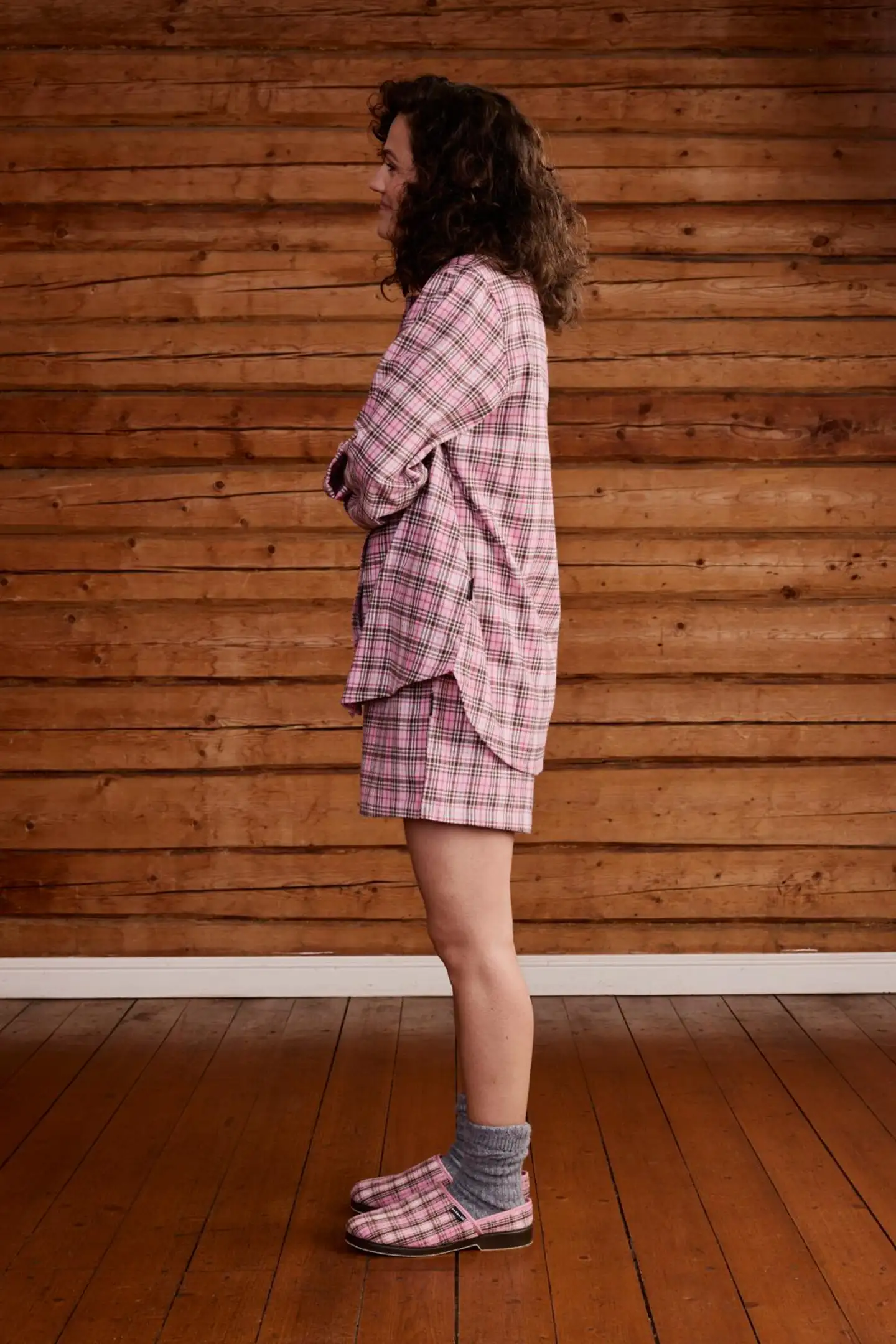 Reino&Aino naisten flanellipyjama Aino - pink check - 4
