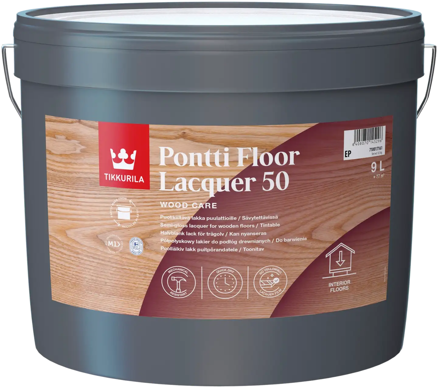 Tikkurila puulattialakka Pontti Floor Lacquer 50 9 l EP sävytettävissä puolikiiltävä