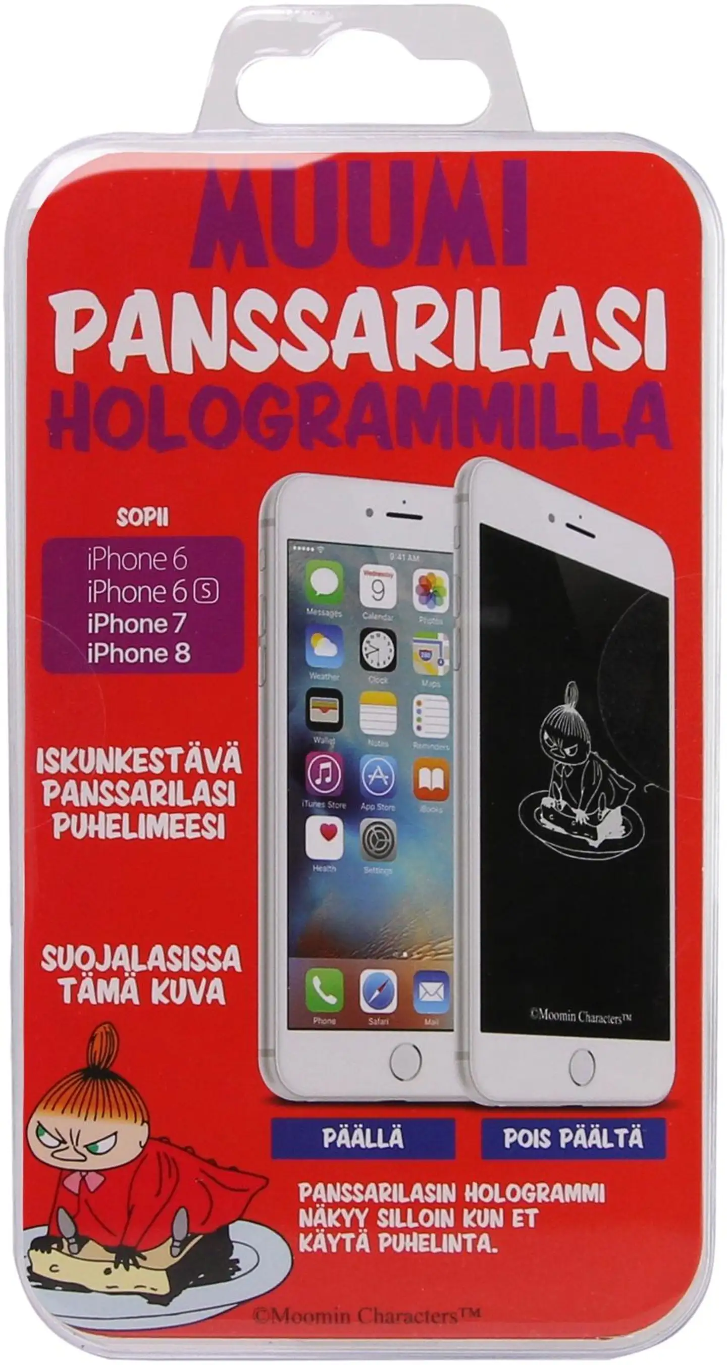 Docover panssarilasi Pikku Myy -hologrammilla iPhone 6/6S/7/8 - 2