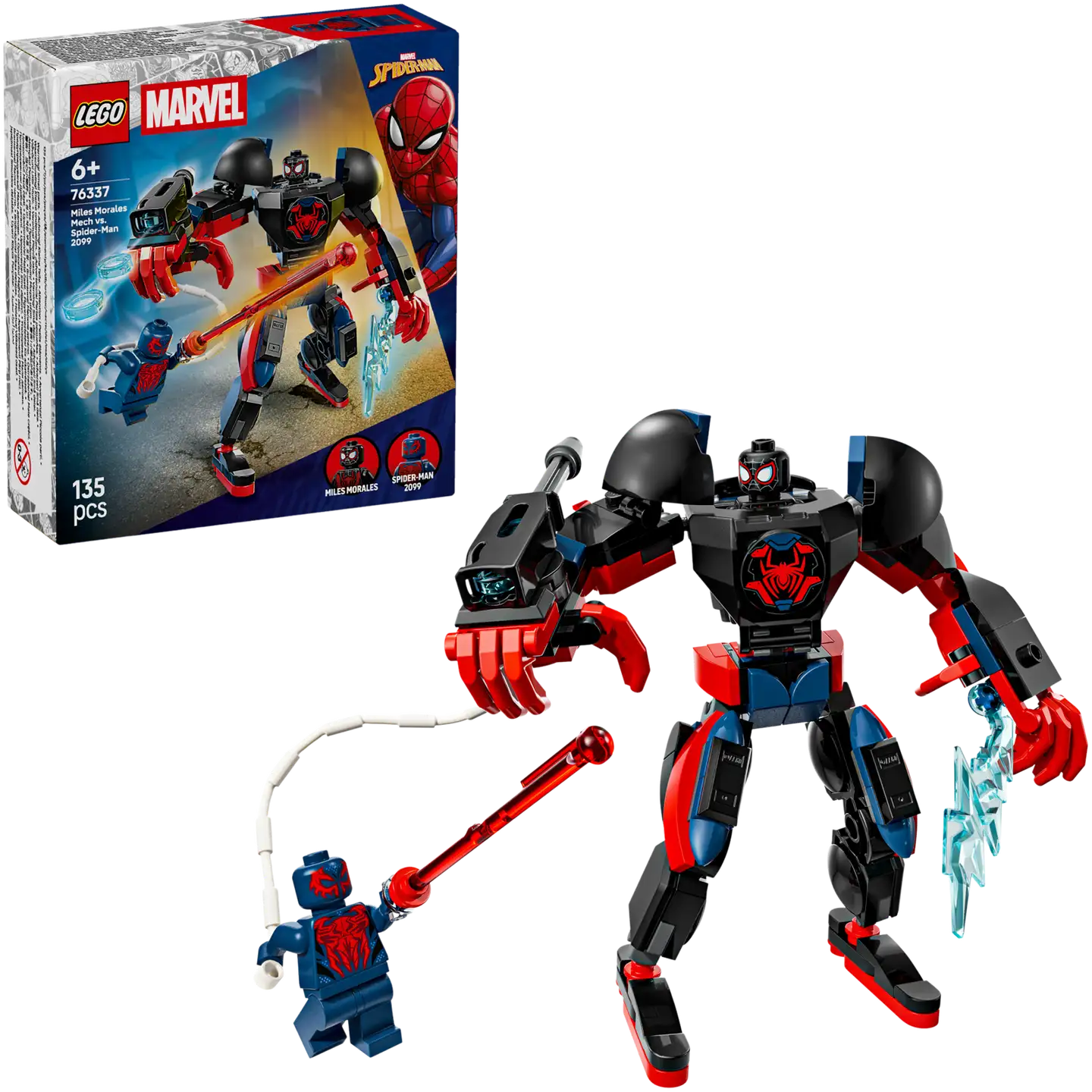 LEGO® Super Heroes Marvel 76337 Miles Moralesin robotti vastaan Spider-Man 2099 - 1