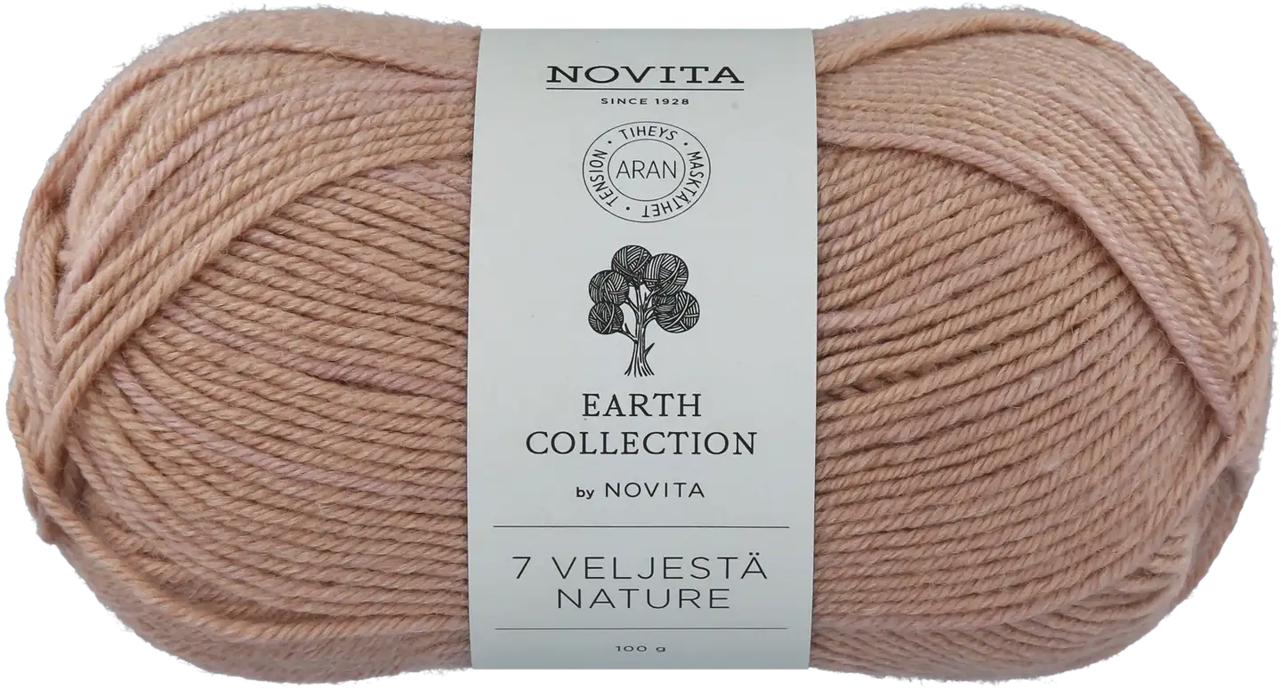 Novita lanka 7 Veljestä Nature 100g Päiväuni 502 - 1