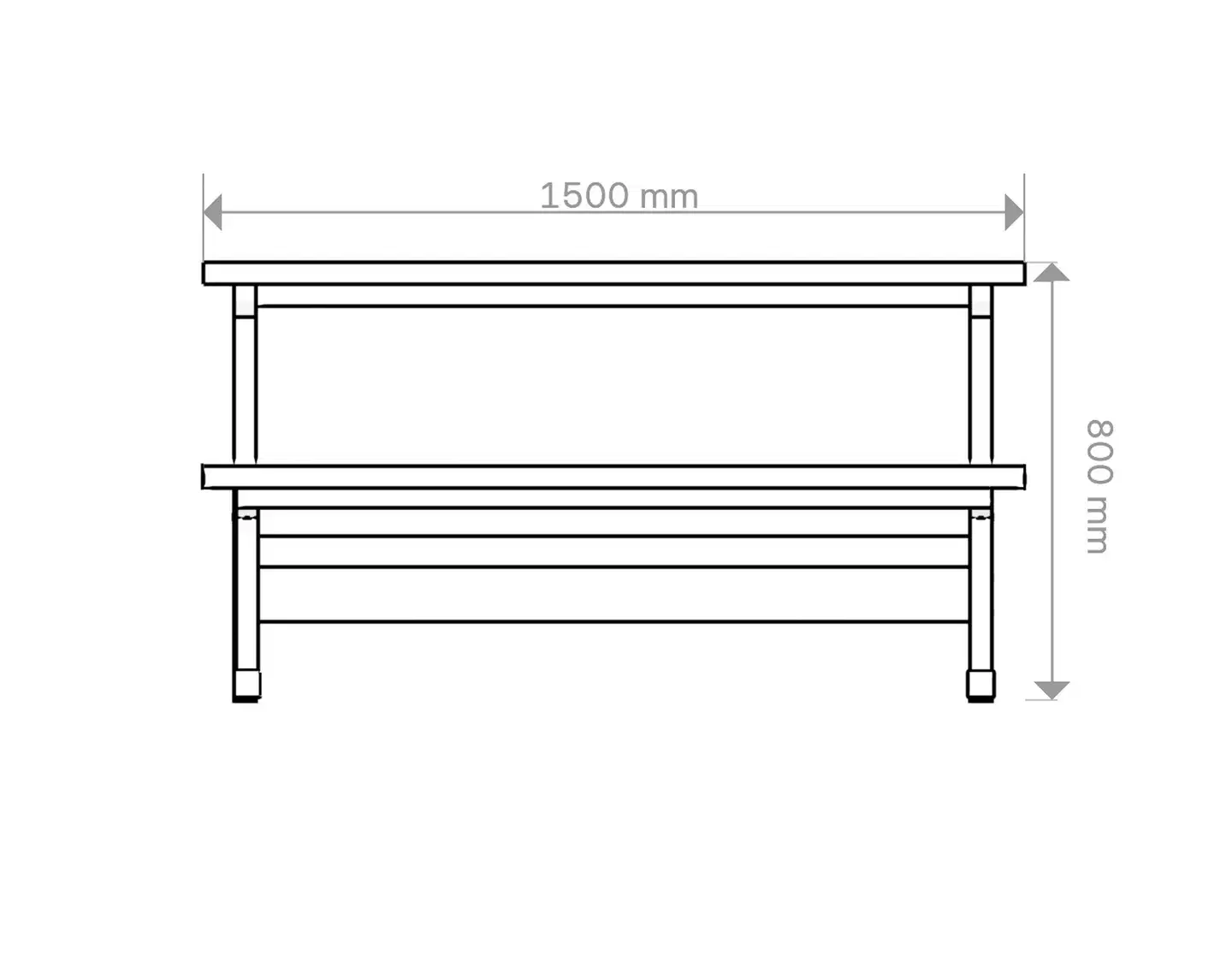 Miljöörakennus Jämerä kalusteryhmä 1500, grafiitin harmaa, 150x150x75cm - 3