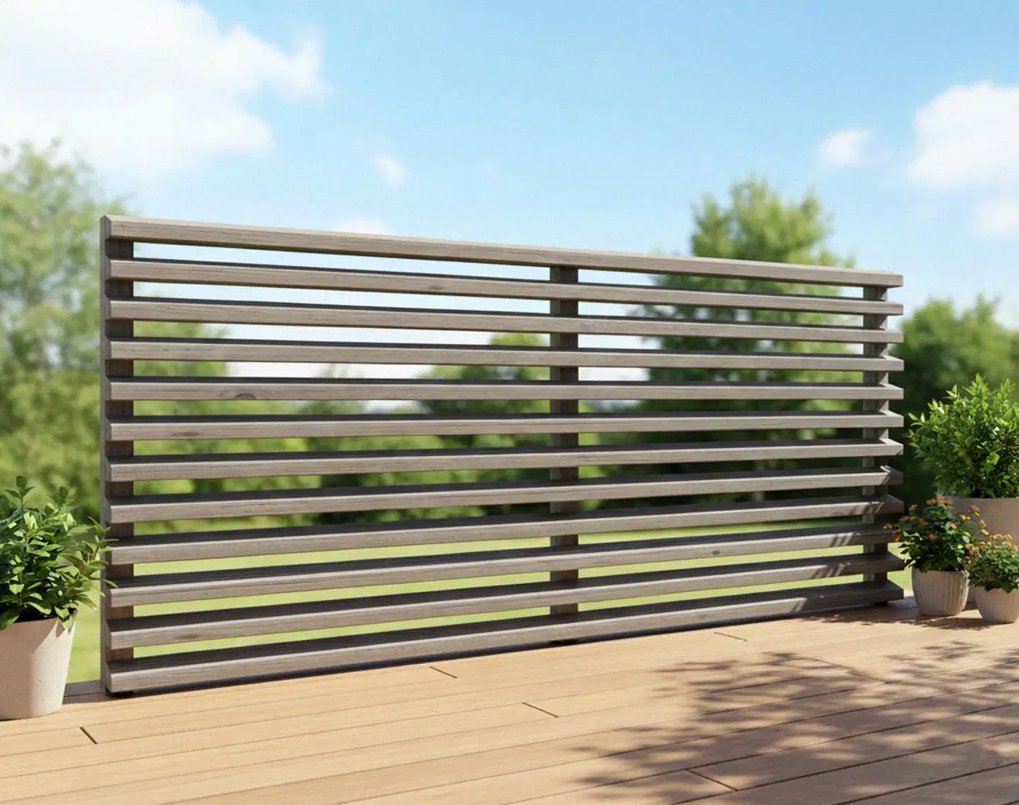 Miljöörakennus aitaelementti vaalean harmaa 180 x 80 x 7 cm - 4