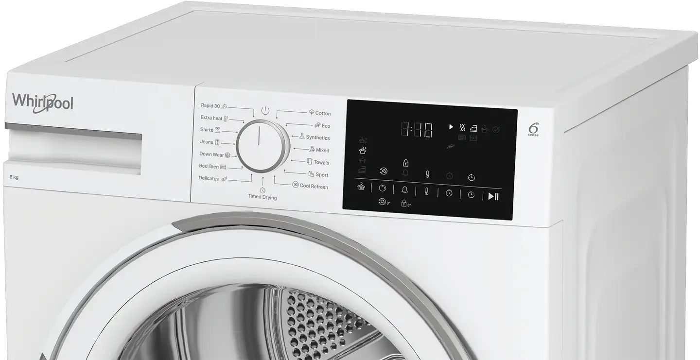 Whirlpool kuivausrumpu D8 6BDWW EE, 60cm, 8kg, valkoinen - 3