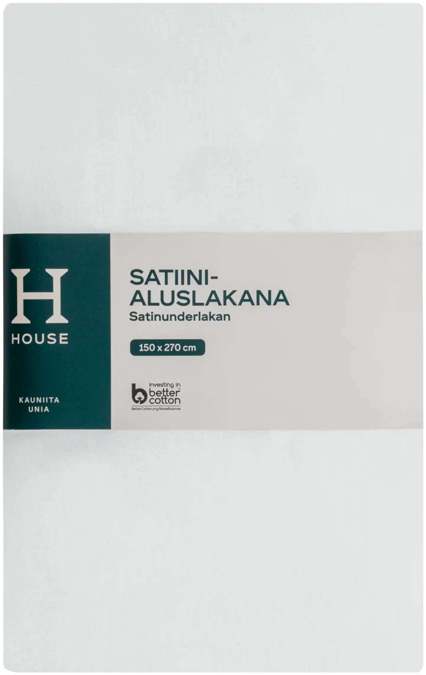 House satiinialuslakana 150x270 cm - White