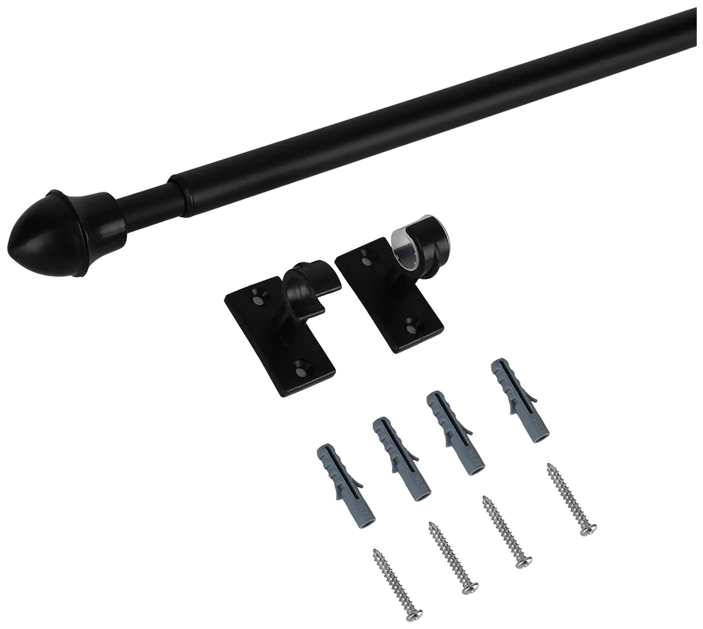 Ihanin verhotanko Cafe musta 75-125cm 11/13mm - 2