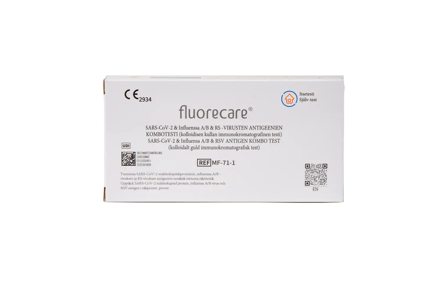 Fluorecare SARS-CoV-2- ja influenssa A/B- ja RSV-antigeenin yhdistelmätestipakkaus - 1