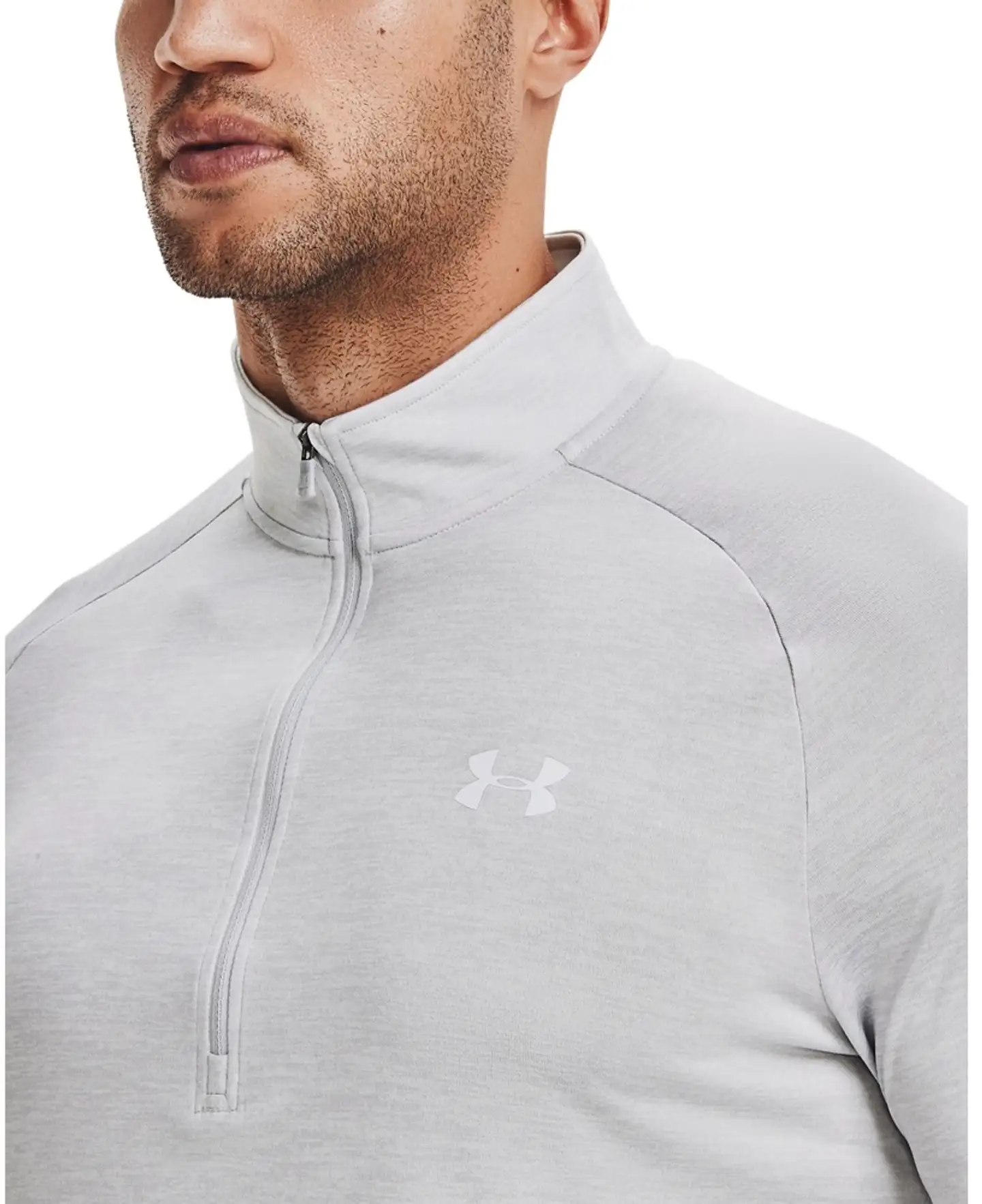 Under Armour miesten pitkähihainen treenipaita vetoketjukauluksella 1328495 - Halo Gray - 6