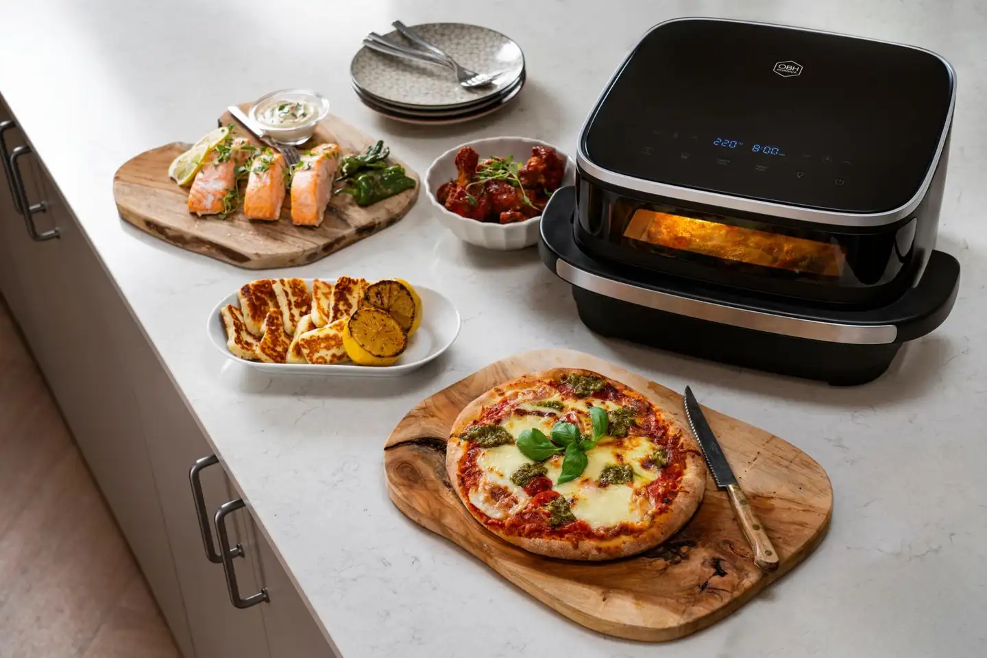 OBH Nordica Easy Fry XL Surface air fryer 1,0 kg, musta FW4018N0 - 10