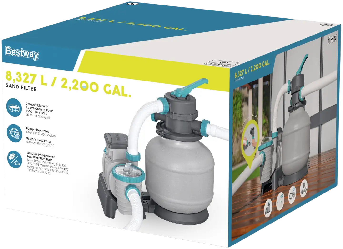 Bestway 8 327 L hiekkasuodatinpumppu - 3