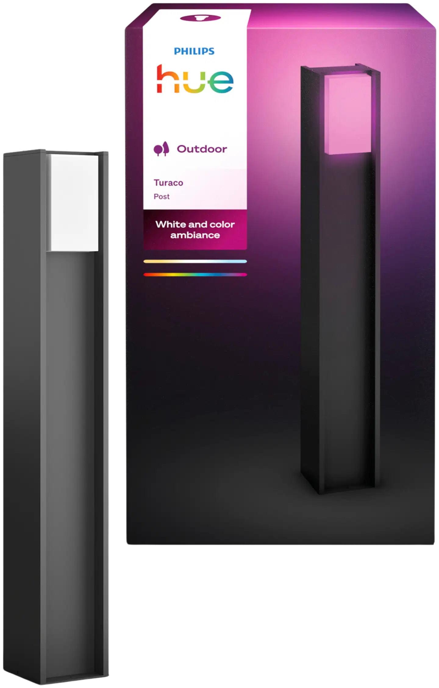 Philips Hue Turaco -pylväsvalaisin 8.1W 1000-20000K 1100LM anthracite säädettävä lämpimästä viileään - 1