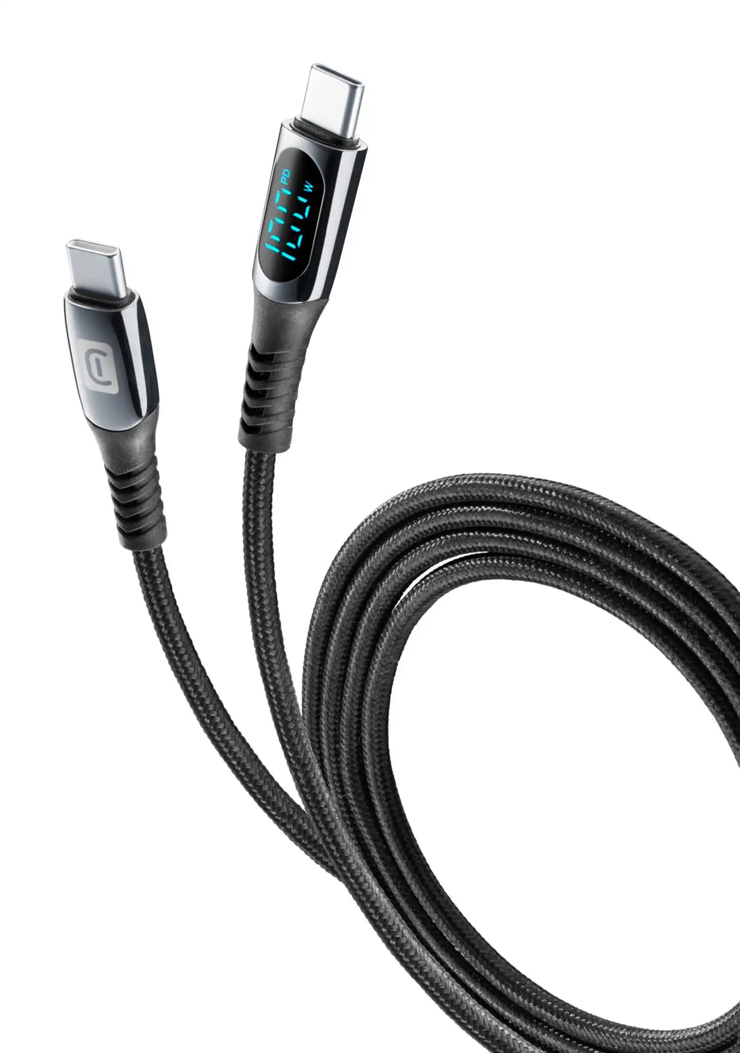 Cellularline Kaapeli LCD näytöllä 2m USB-C - 2