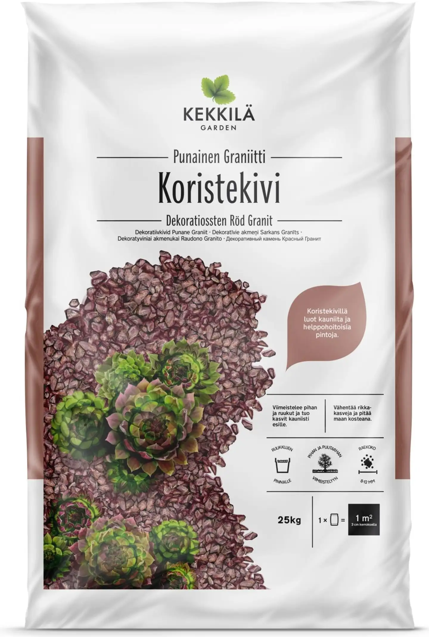 Kekkilä 25kg Koristekivi punainen graniitti - 1