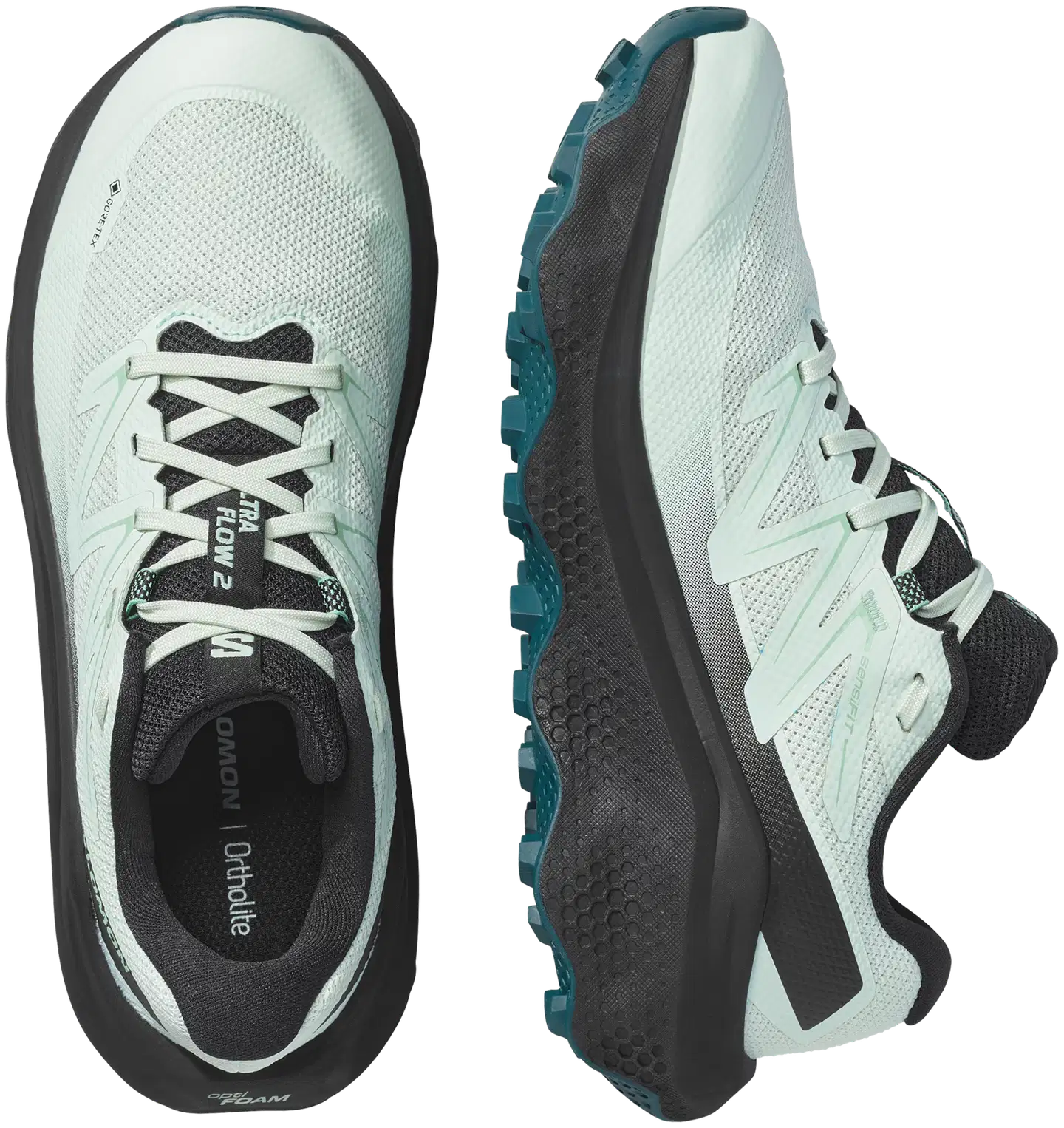 Salomon naisten juoksukenkä Ultra flow 2  GTX W, WP - Clearly Aqua/Black/Lichen - 6