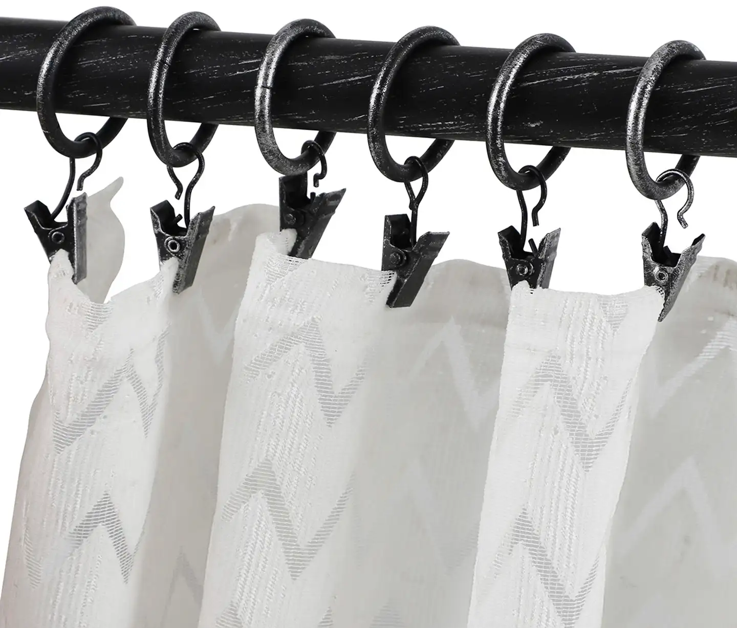 Ihanin verhorenkaat nipistimellä mustakulta 25/32mm 10kpl/pss - 3