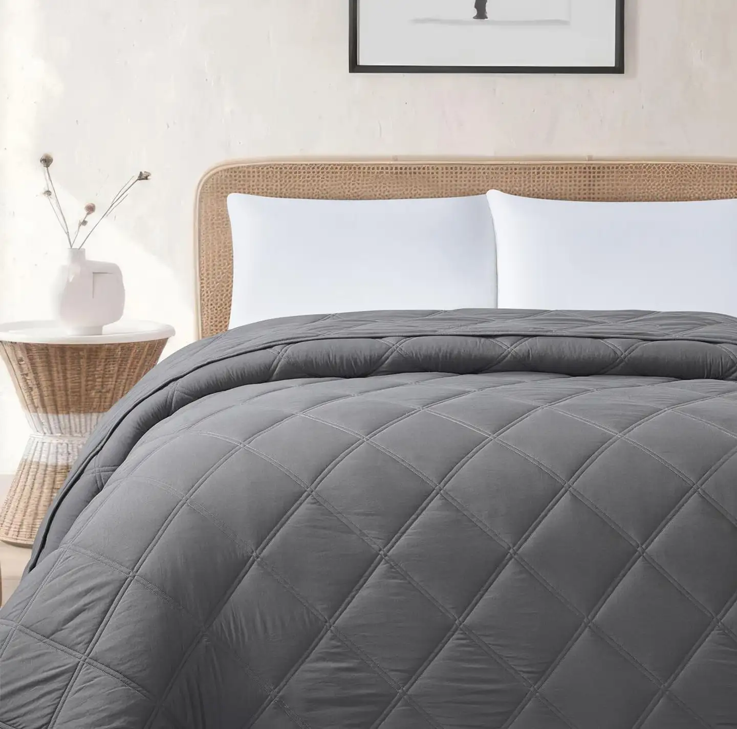 House päiväpeitto Box Stitch 260x260 cm harmaa - 4