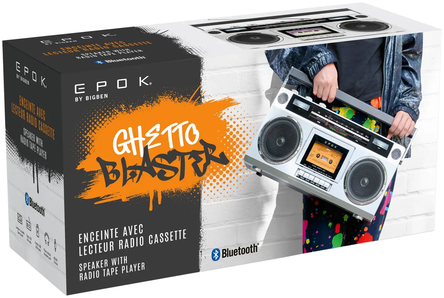 Bigben Epok kannettava kasettisoitin Bluetooth yhteydellä Ghetto Blaster - 3