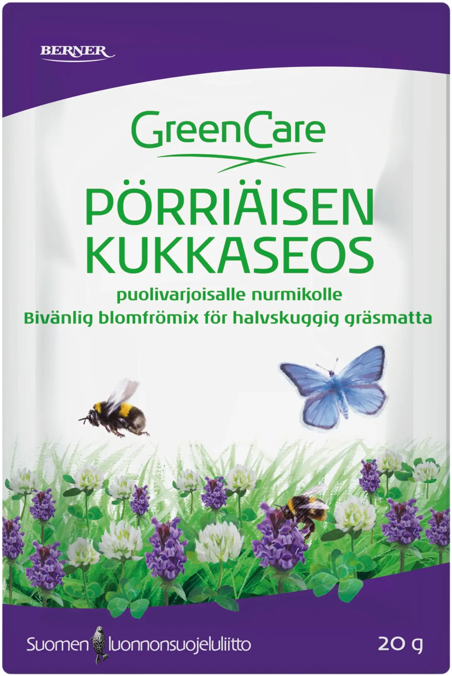 GreenCare Pörriäisen kukkaseos, puolivarjoiselle nurmikolle