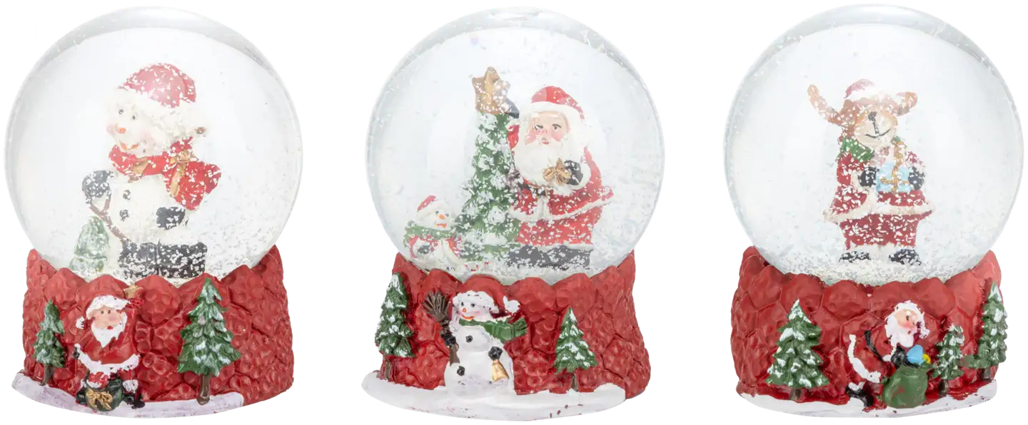 Lumisadepallo 8 cm punainen, erilaisia - 1